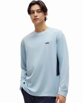 1010791-437 | MEN'S K-SWISS LOGO LOOSE FIT LONG SLEEVES T-SHIRT | BLUE/WHT