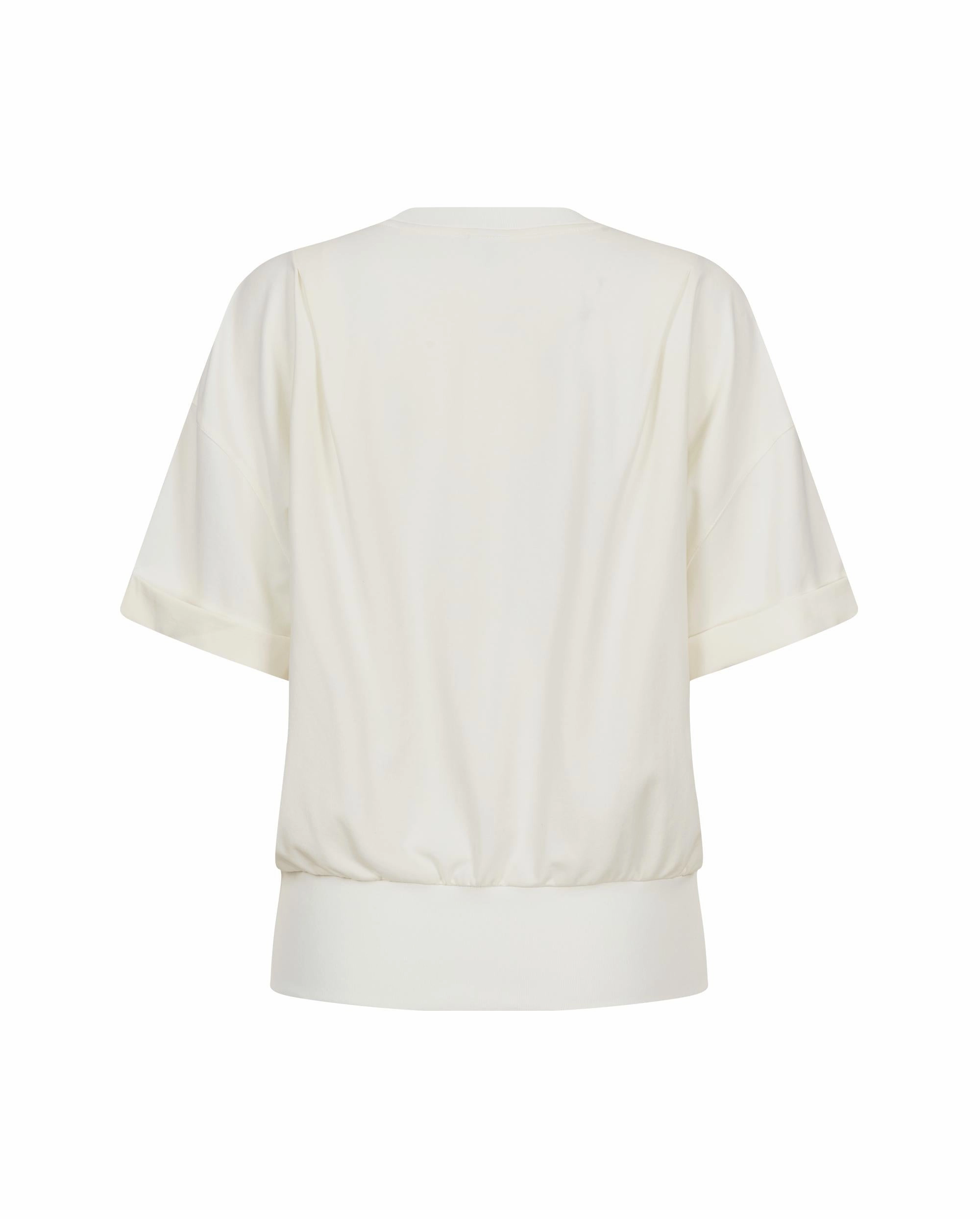 1910771-115 | WOMEN'S K-SWISS LOGO LOOSE FIT GATERED HEM T-SHIRT | WHITE/SPECIAL