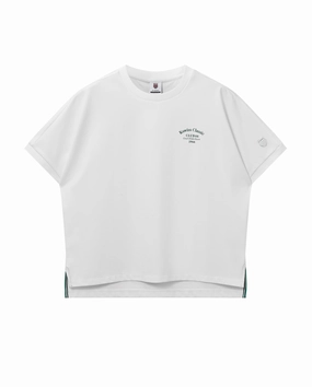 198424-101 | WOMEN'S EMBROIDERED K-SWISS LOGO LOOSE FIT T-SHIRT | WHITE/WHITE