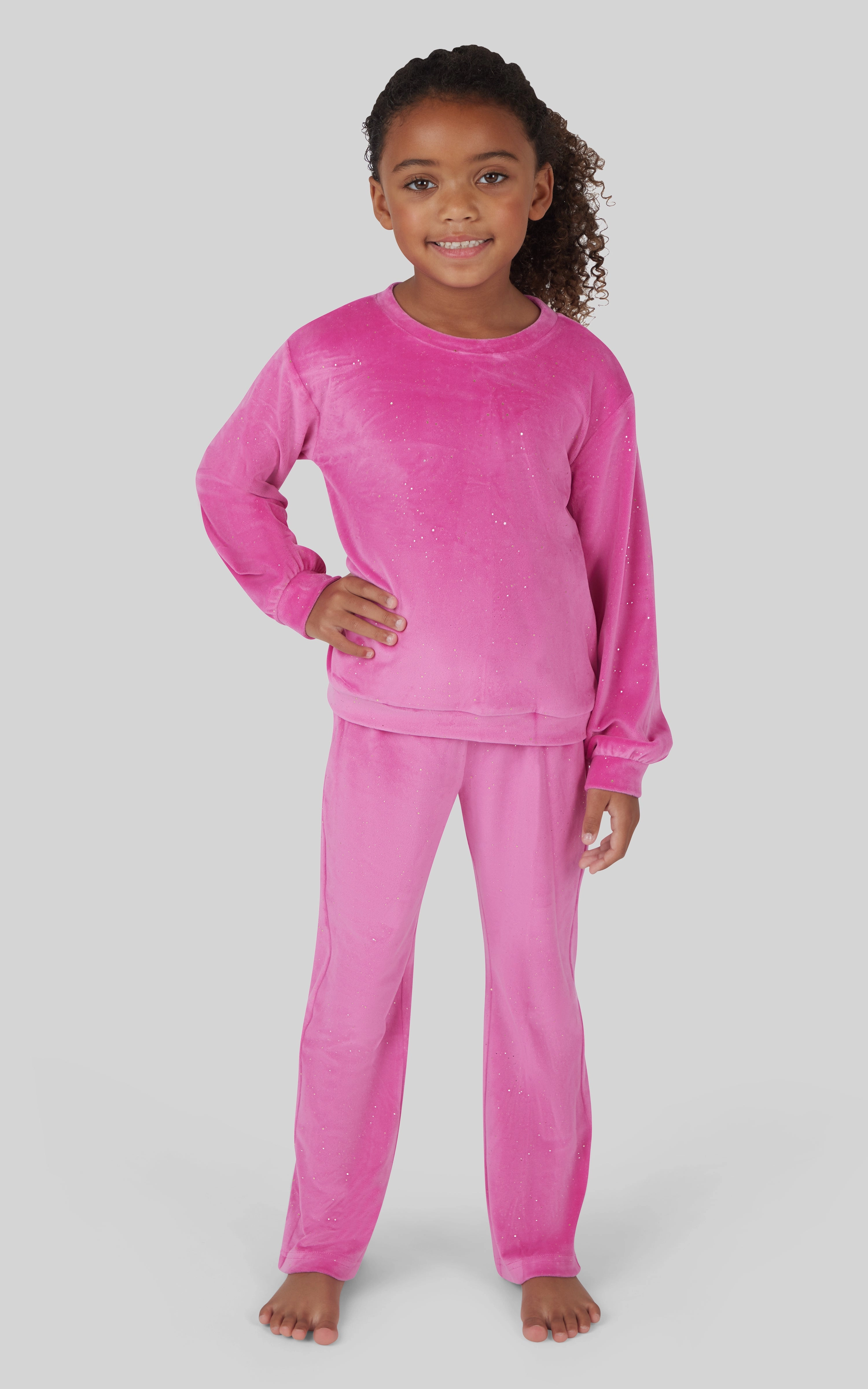 4-6X Velour Crew Neck and Pant Set