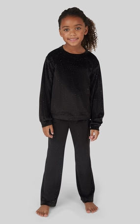 4-6X Velour Crew Neck and Pant Set