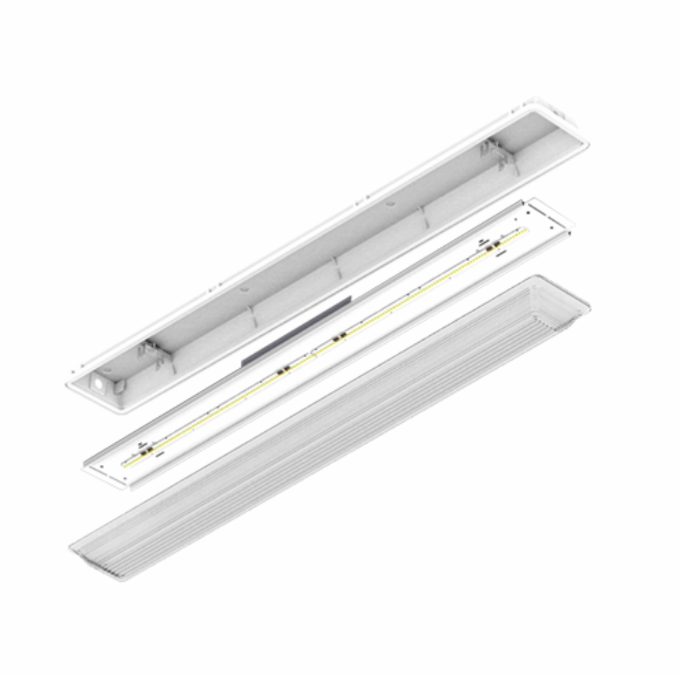4FT LED Vapor Tight Retrofit Kit, 6,676 Lumens, 48W, 3000K, 3500K, 4000K, or 5000K, 120-277V