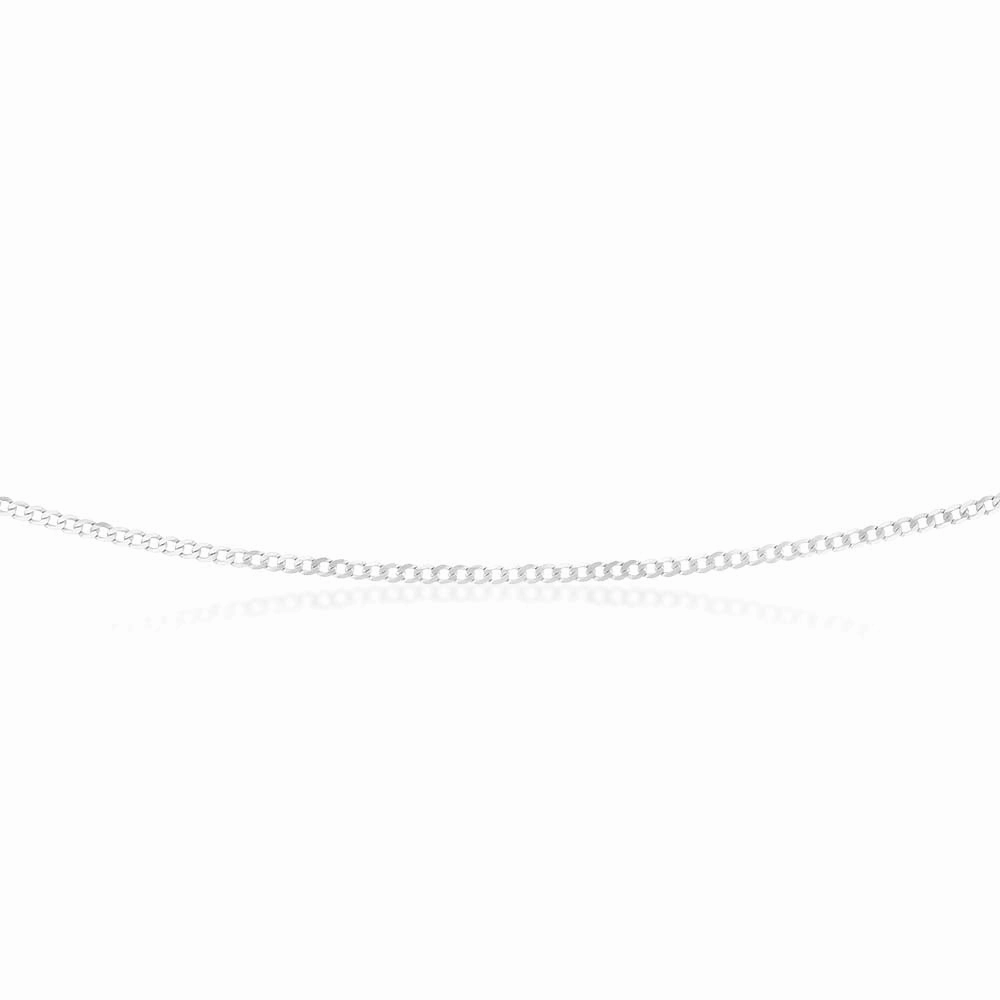9ct White Gold 50 Gauge Tight Curb 46cm Chain