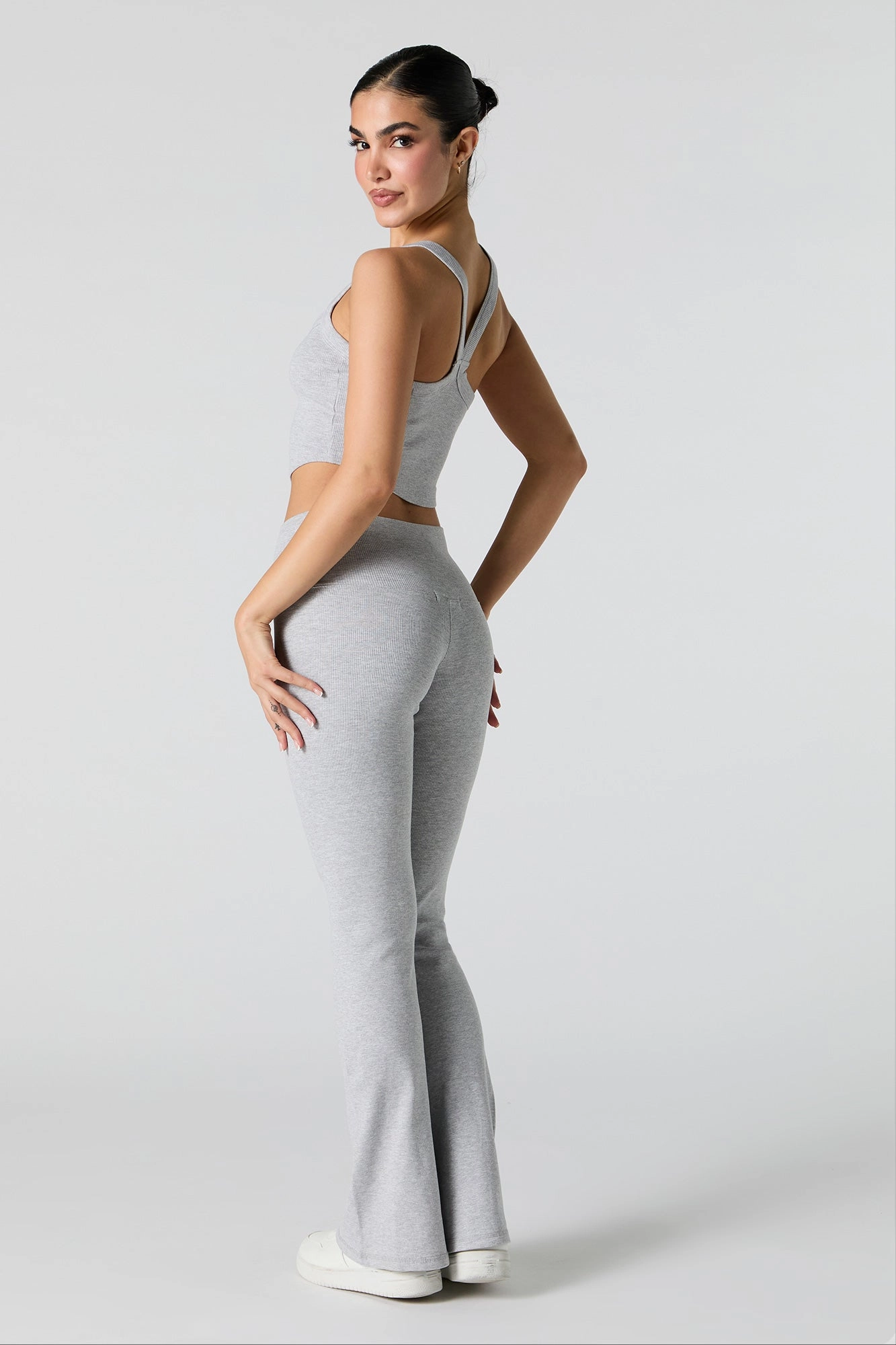 Active Ribbed V Waist Flare Pant