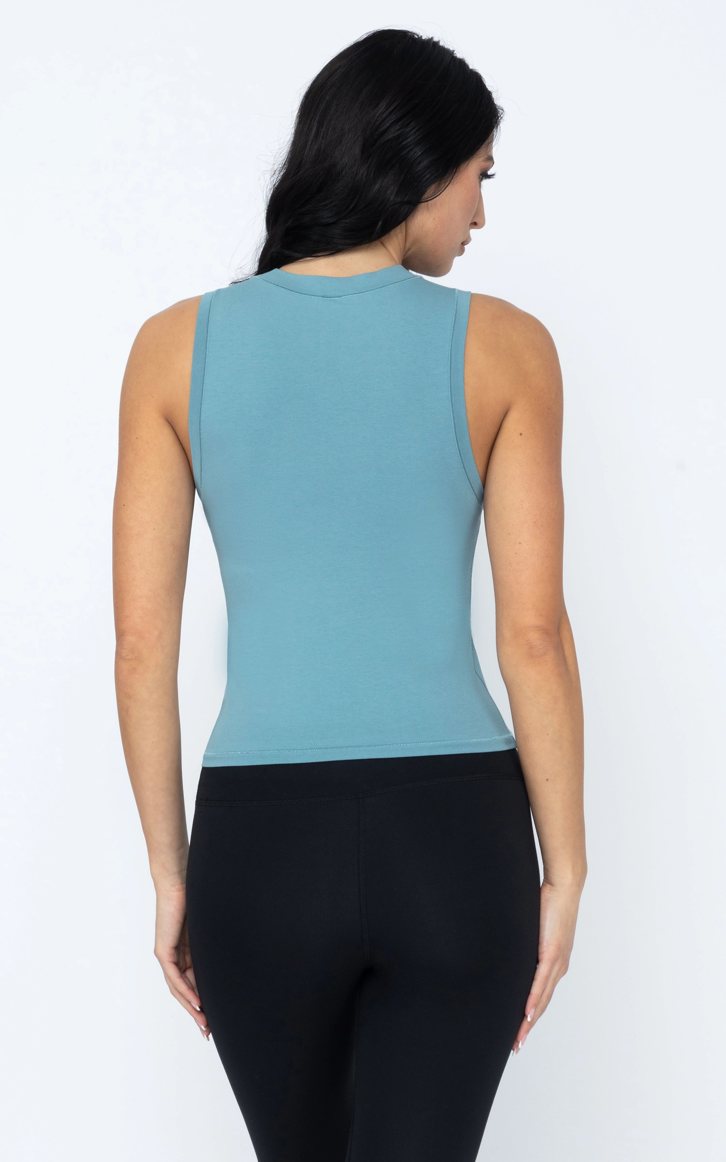Airlite Cotton Mock Neck Tank