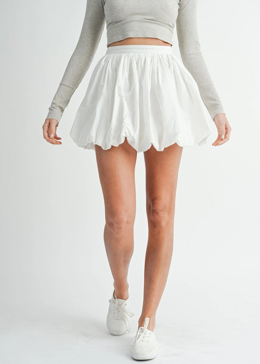 Alabama Bubble Mini Skirt - Off-White
