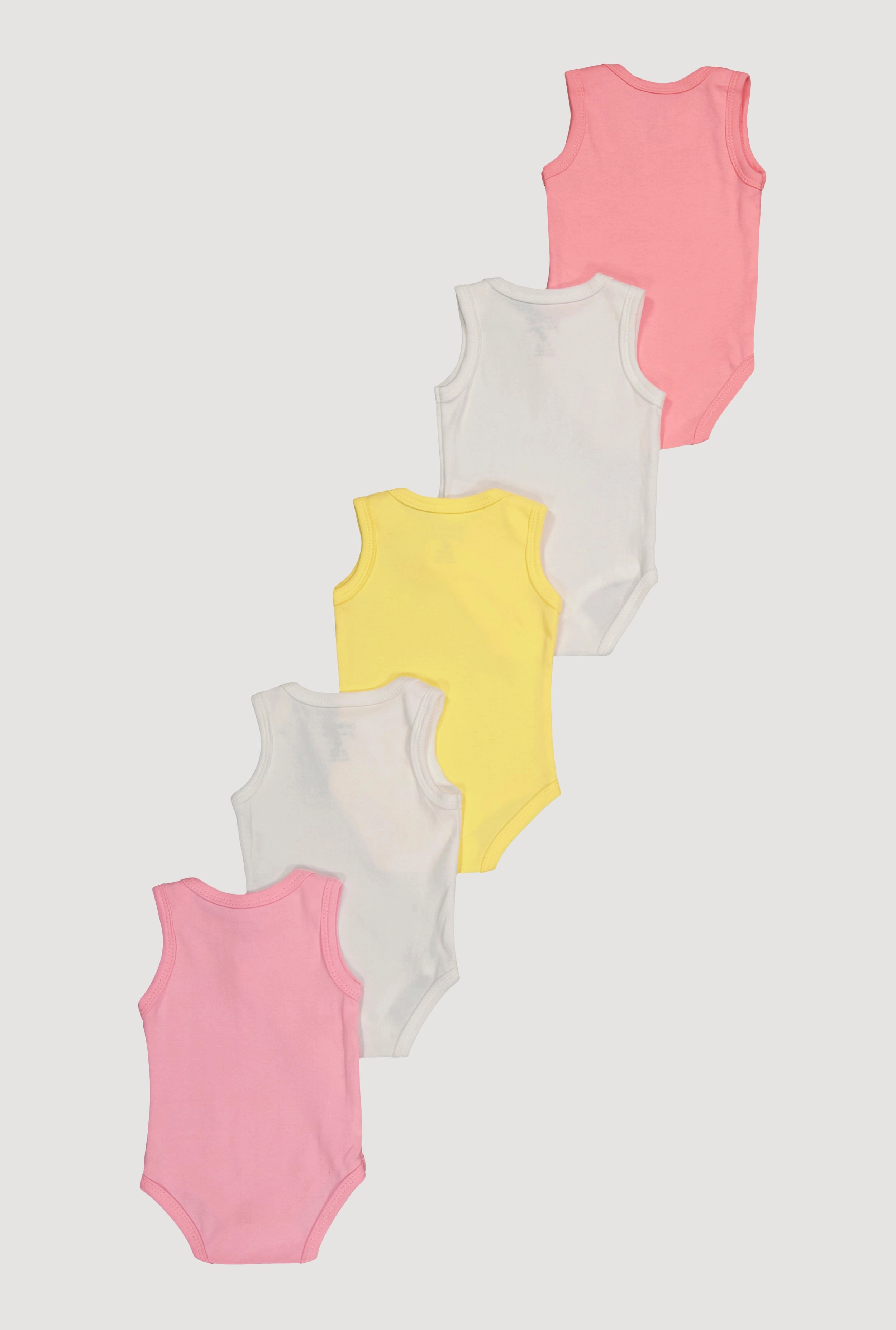 Baby Girls 0-9M Basic Sleeveless Bodysuits 5 Pack