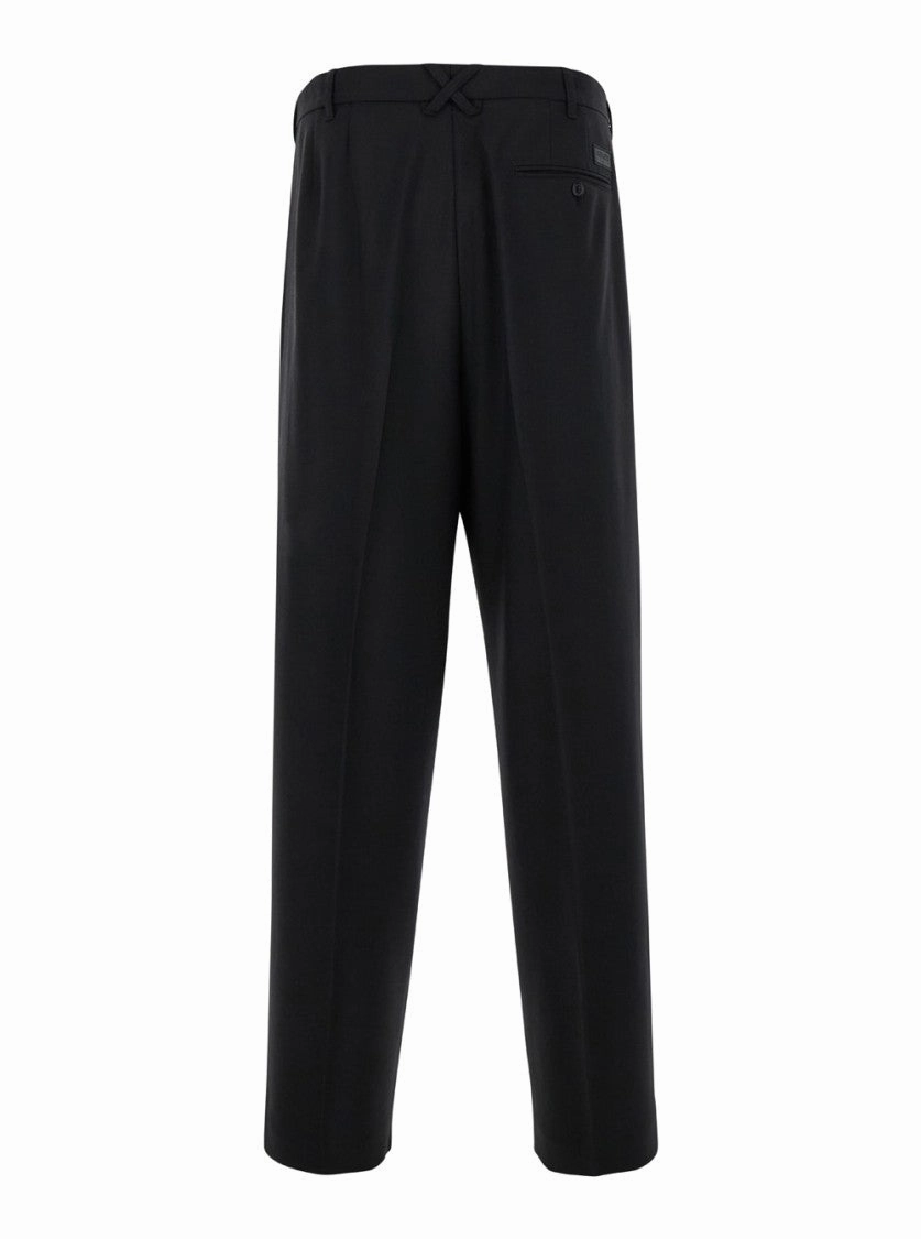 Black Pants With Pences In Wool