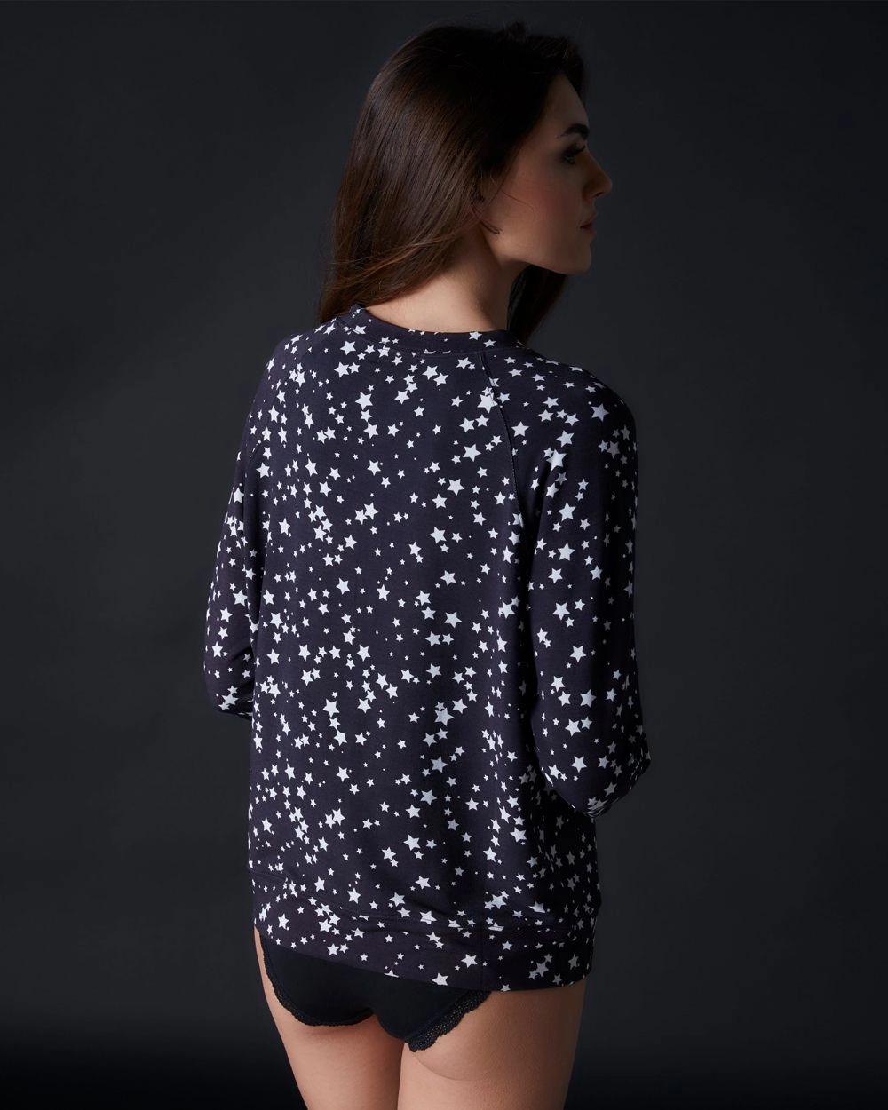 Black with White Star Sweatshirt