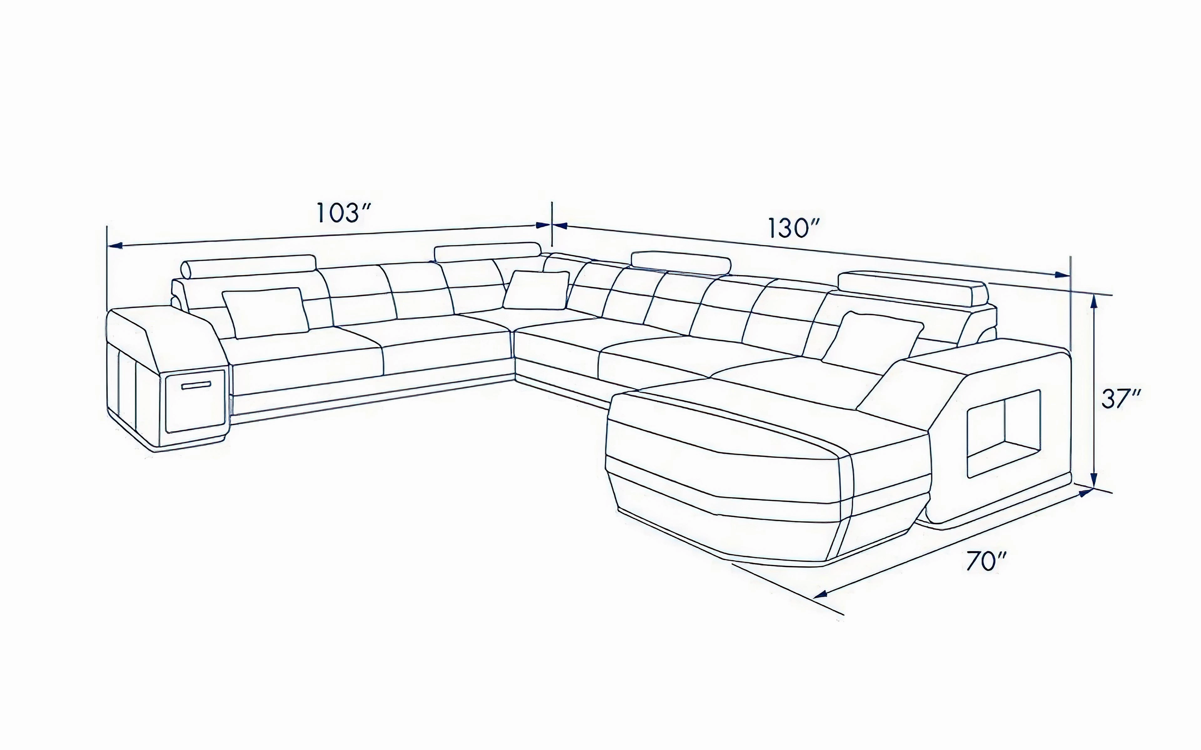 Bolinger Leather Sectional with Storage
