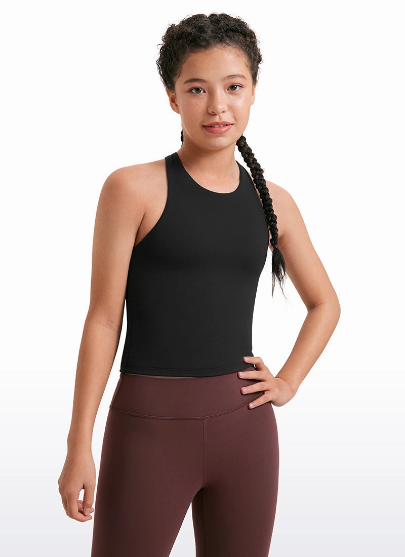 Butterluxe Girls Double Lined Racerback Tank Tops Waist Length
