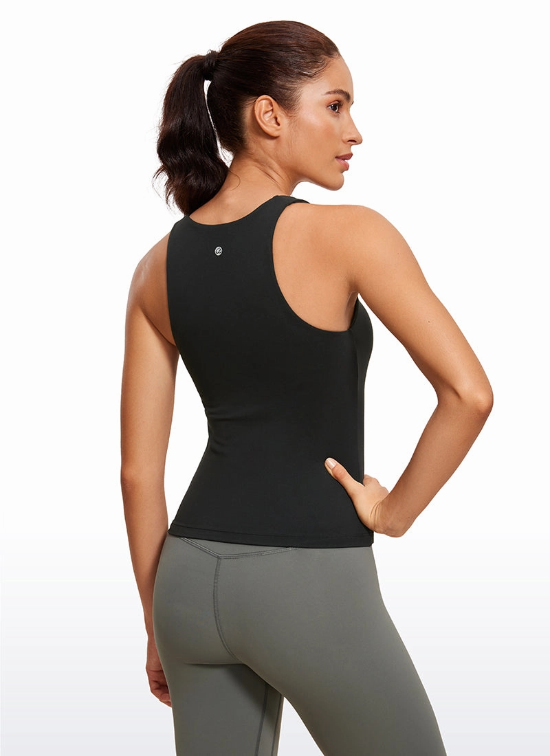 Butterluxe V Neck Waist-Length Tank Racerback
