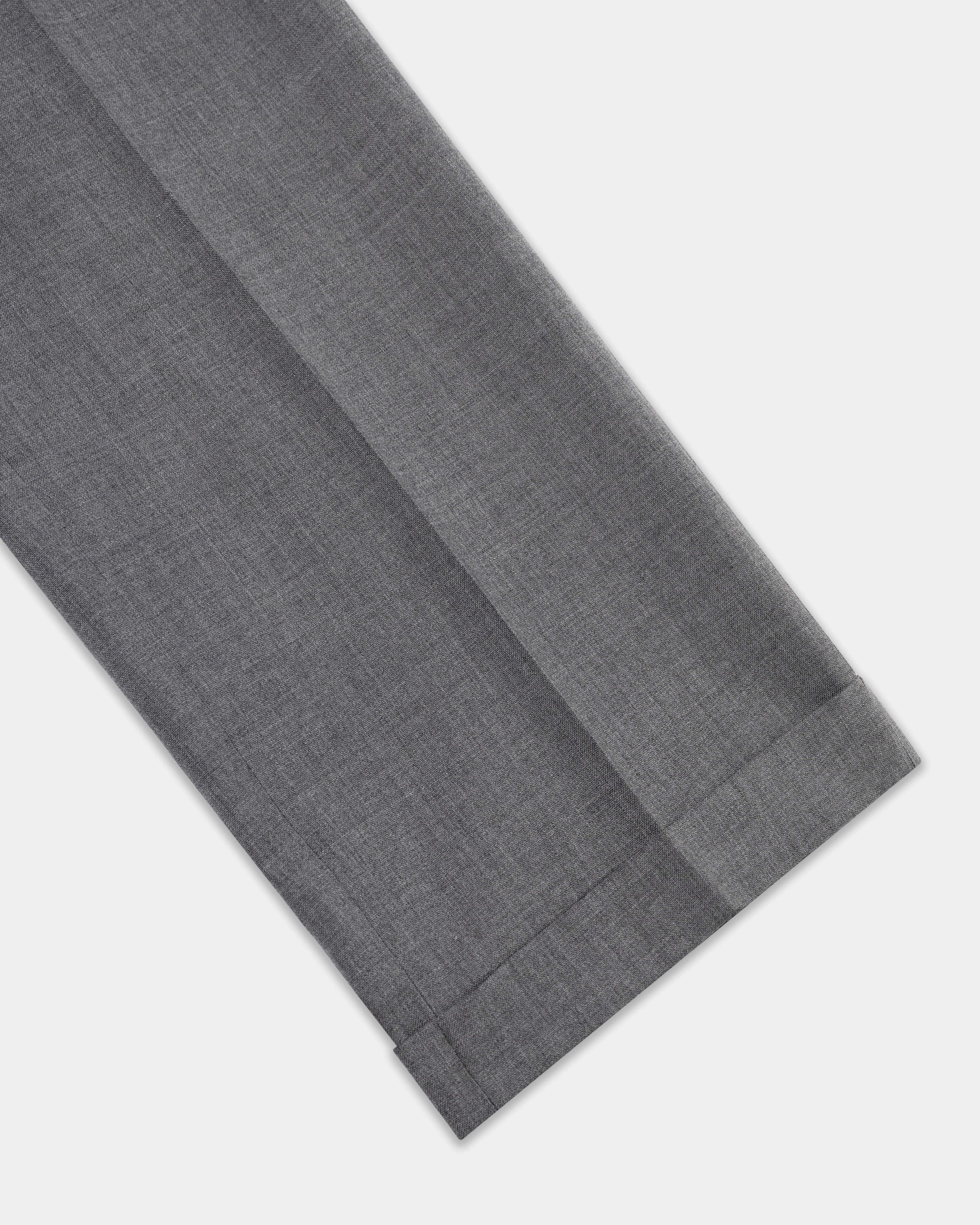 CAMBRIDGE GREY SOLID WOOL TROUSERS