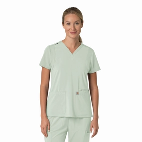 Carhartt Force Cross-Flex Women's Flex Panel V-Neck Scrub Top - Big Sky