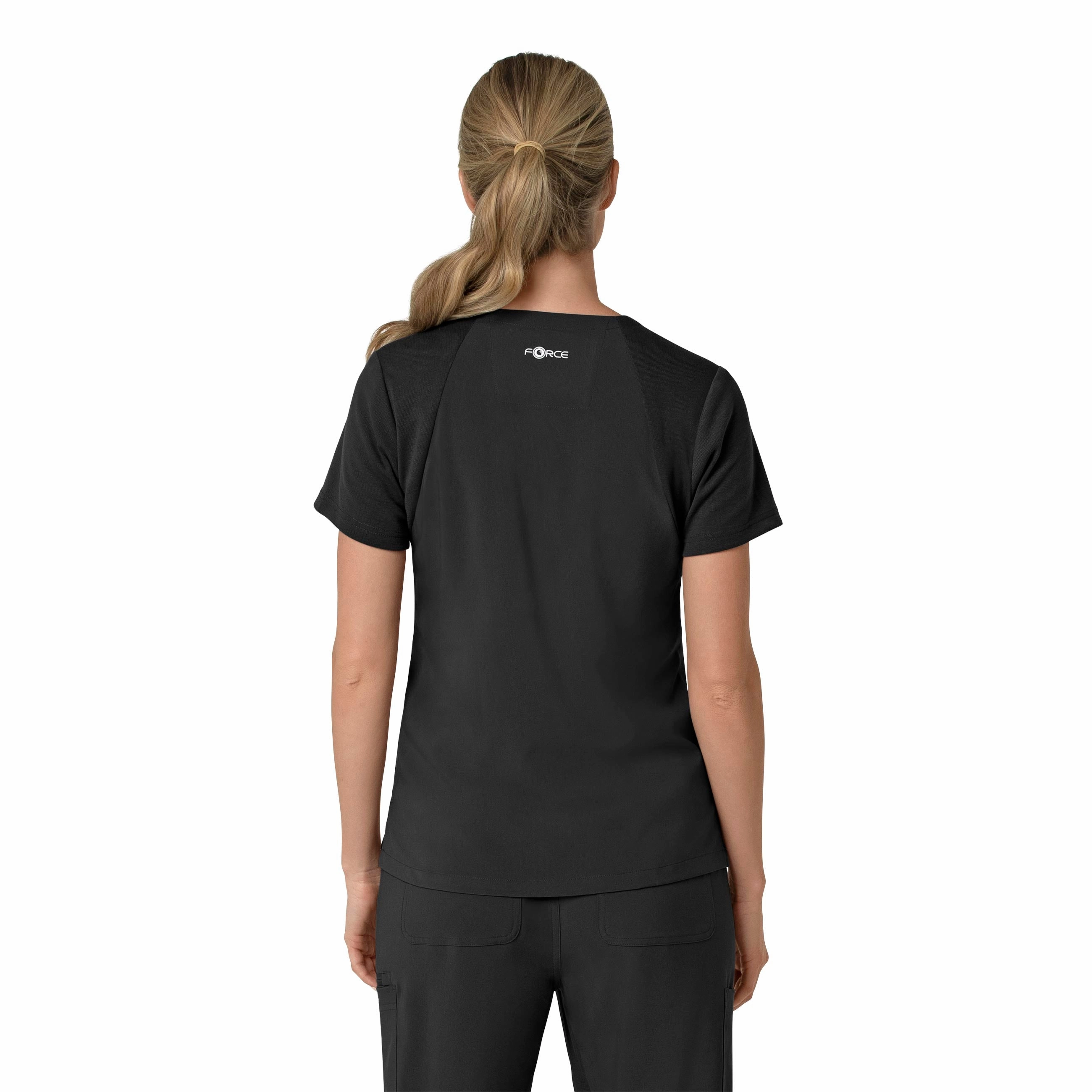 Carhartt Force Cross-Flex Women's Flex Panel V-Neck Scrub Top - Black