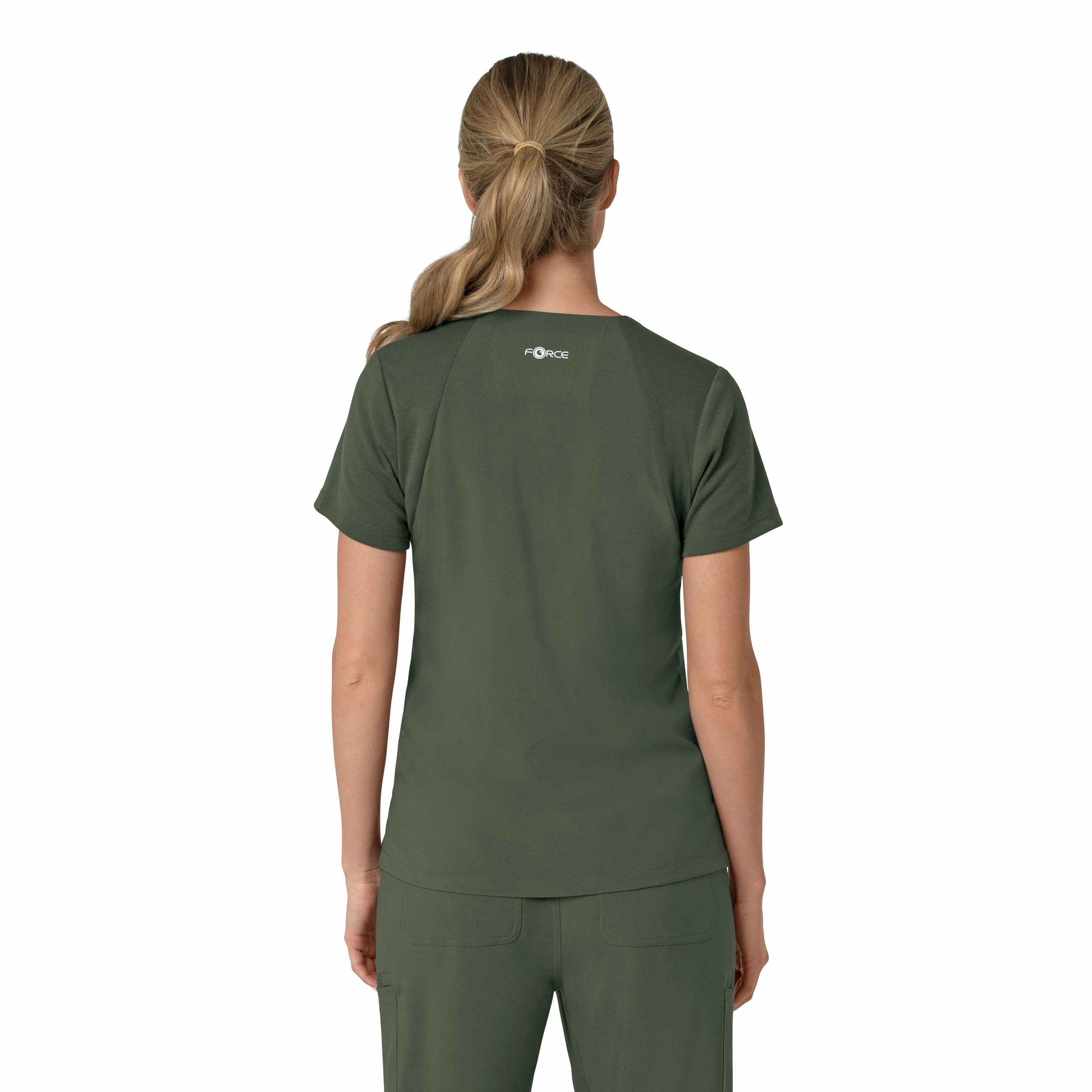 Carhartt Force Cross-Flex Women's Flex Panel V-Neck Scrub Top - Olive