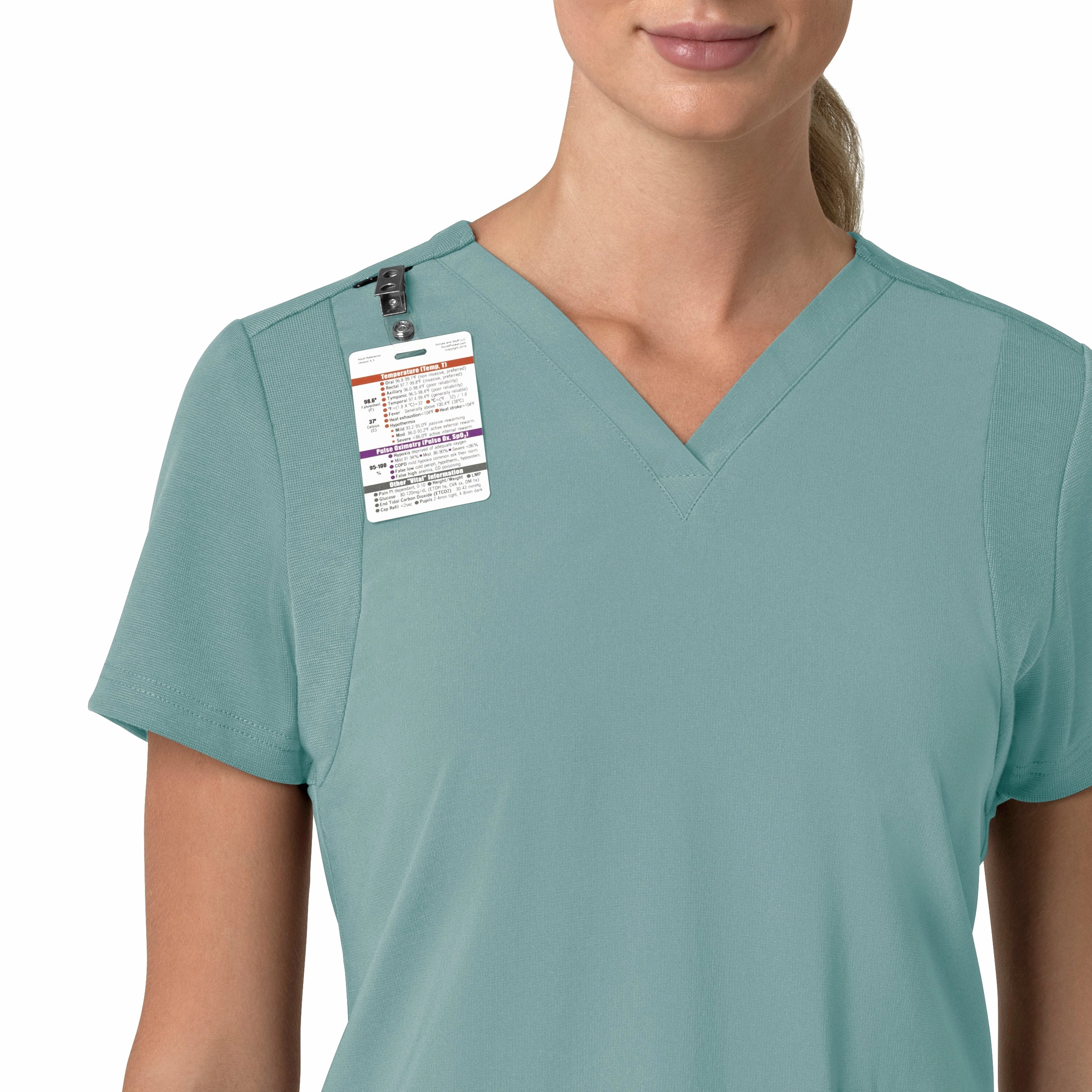 Carhartt Force Cross-Flex Women's Flex Panel V-Neck Scrub Top - Summer Blue