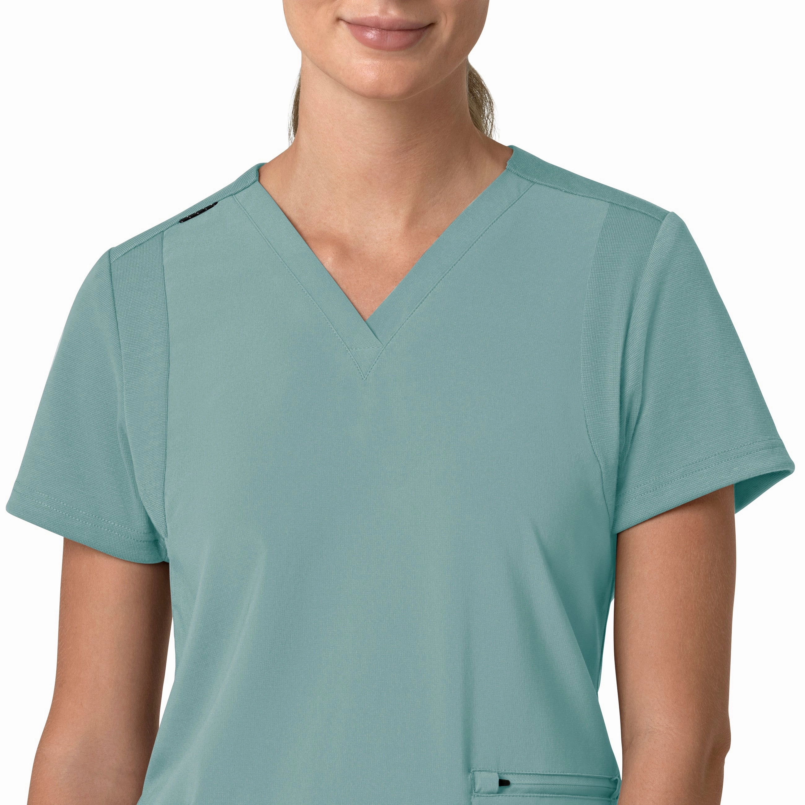 Carhartt Force Cross-Flex Women's Flex Panel V-Neck Scrub Top - Summer Blue