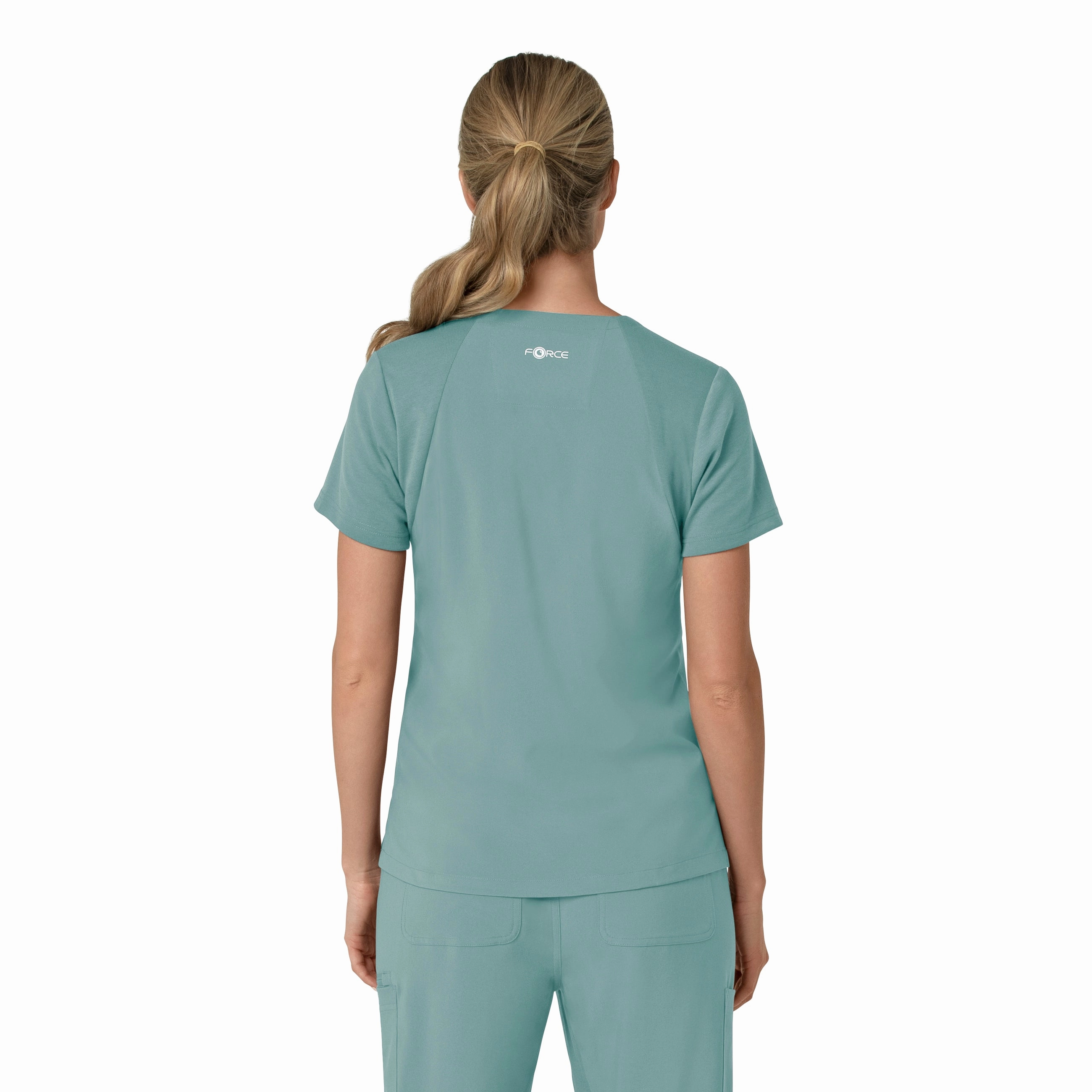 Carhartt Force Cross-Flex Women's Flex Panel V-Neck Scrub Top - Summer Blue