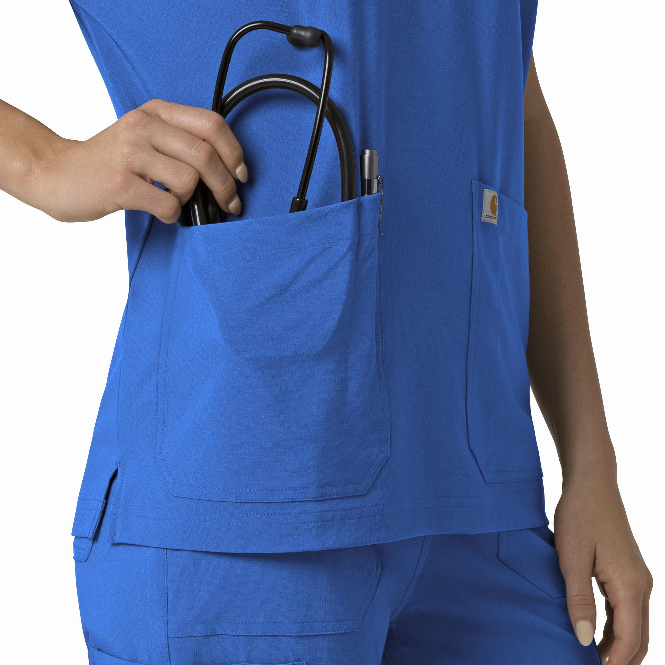 Carhartt Force Cross-Flex Women's Oversized V-Neck Scrub Top - Royal