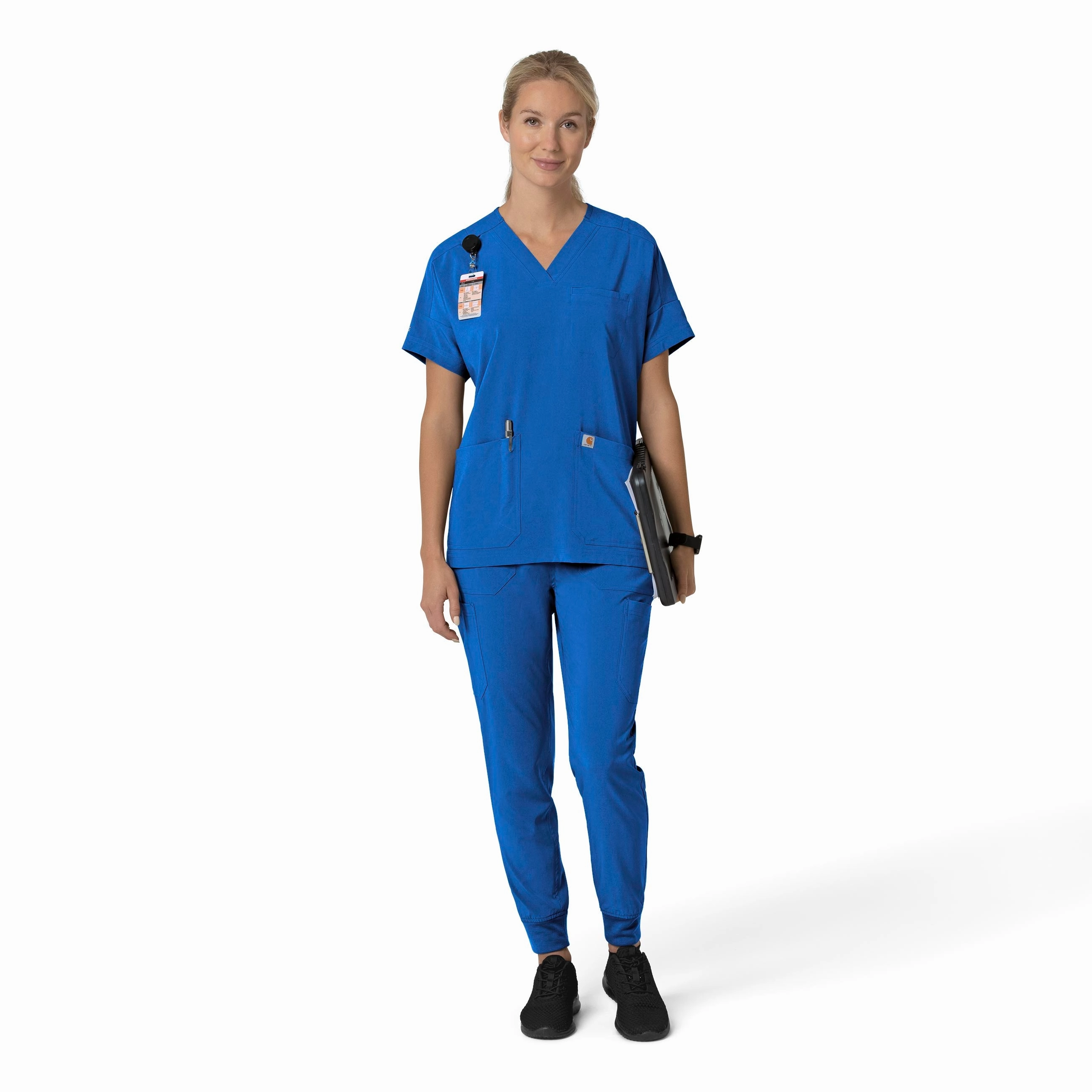 Carhartt Force Cross-Flex Women's Oversized V-Neck Scrub Top - Royal