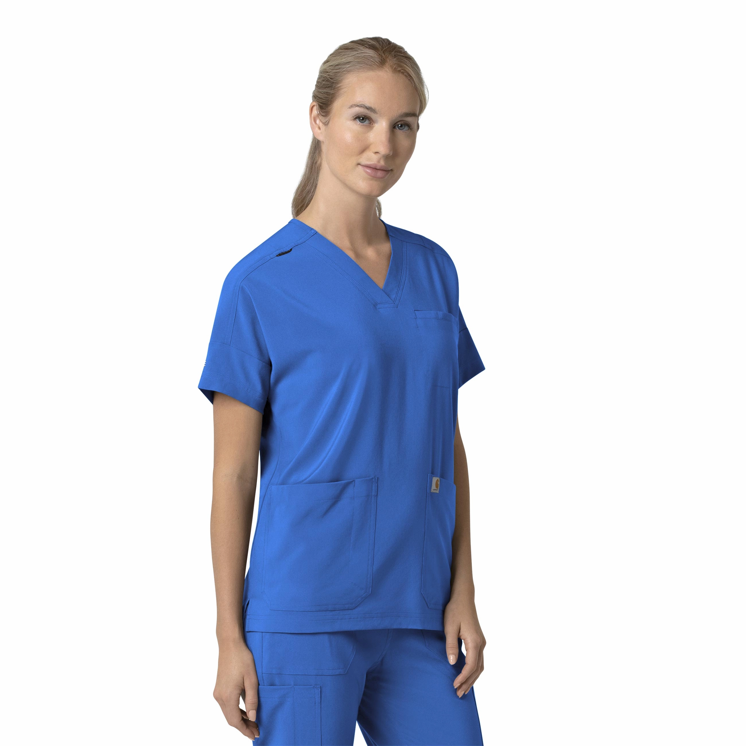 Carhartt Force Cross-Flex Women's Oversized V-Neck Scrub Top - Royal