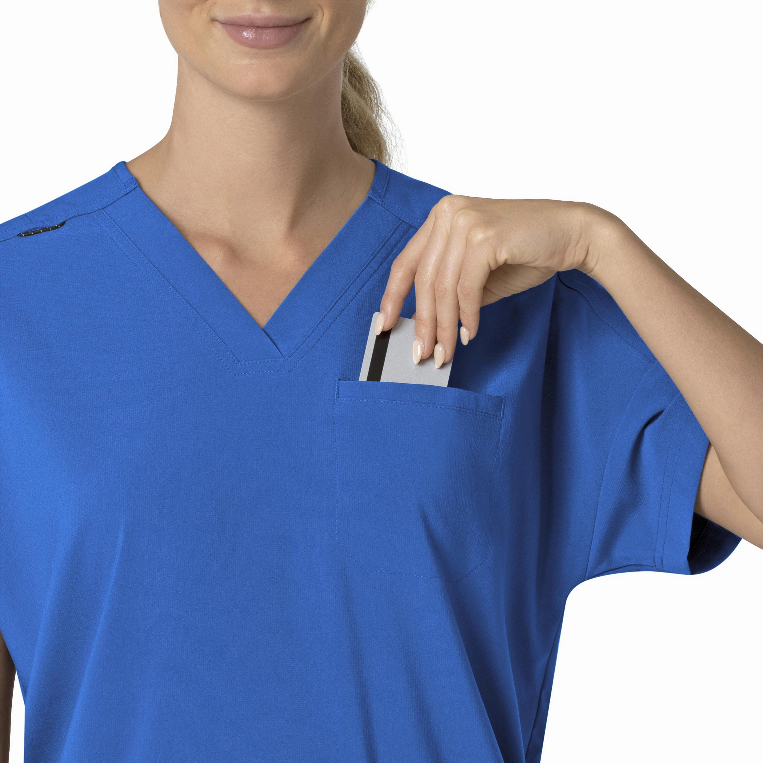 Carhartt Force Cross-Flex Women's Oversized V-Neck Scrub Top - Royal