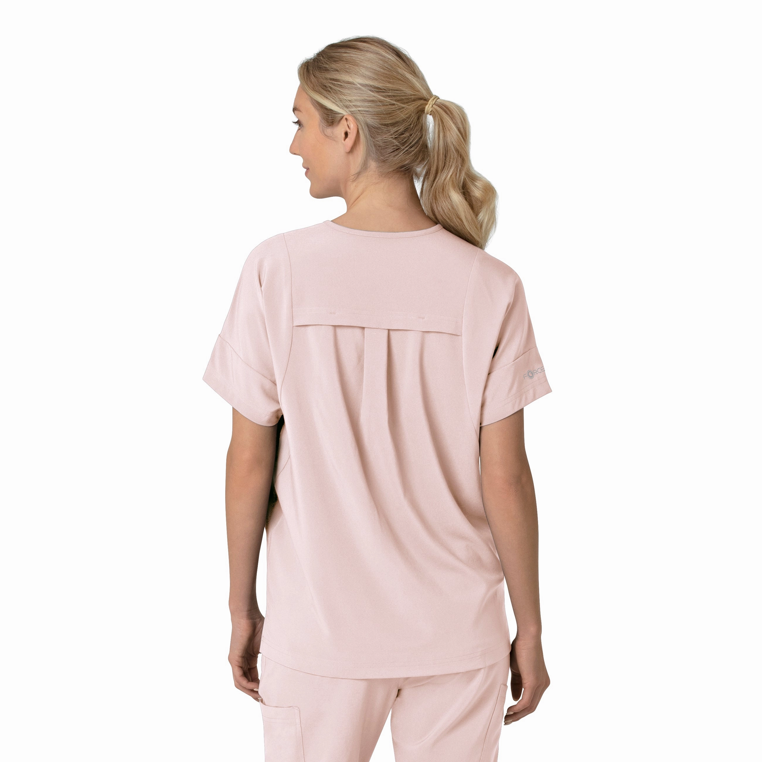 Carhartt Force Cross-Flex Women's Oversized V-Neck Scrub Top - Soft Rose