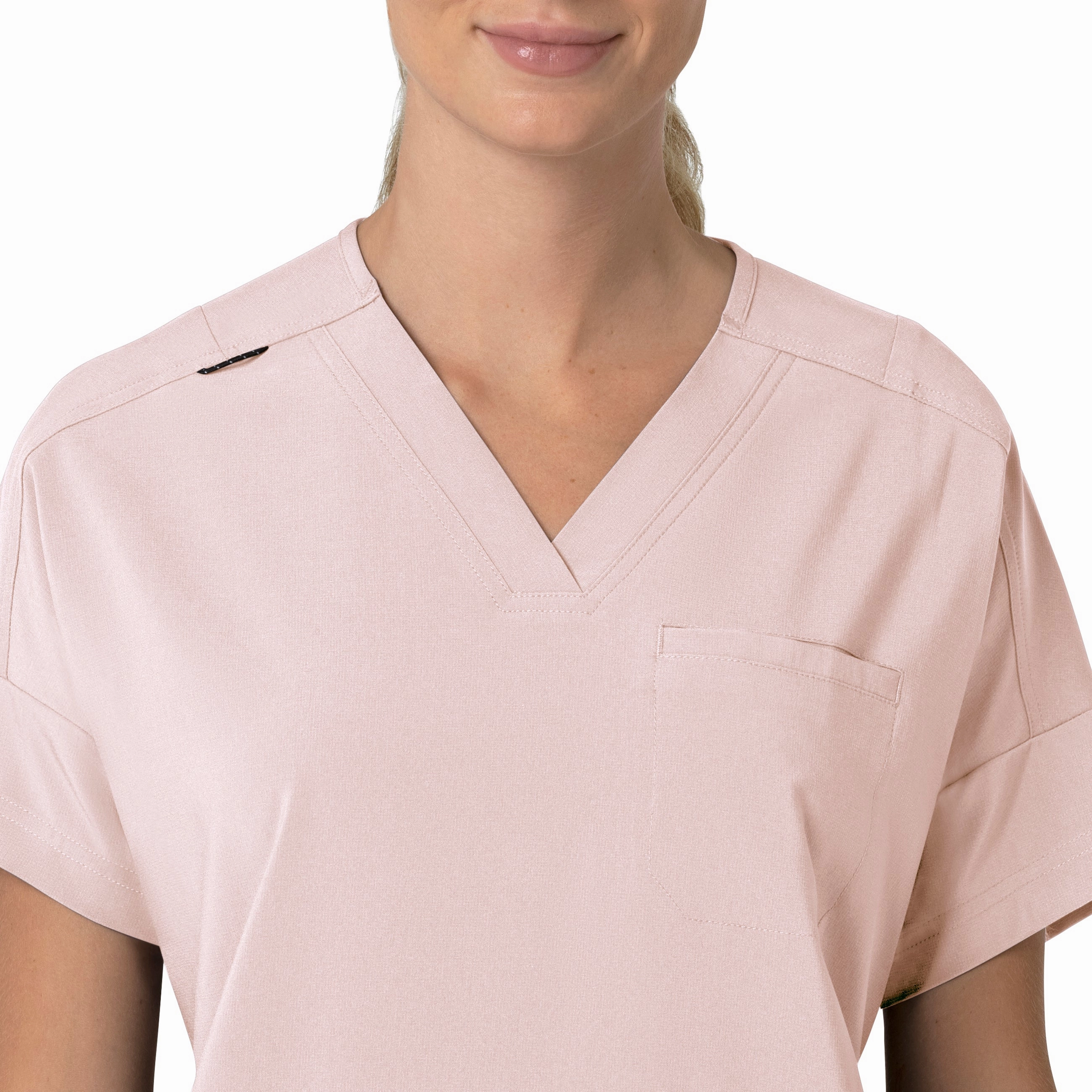 Carhartt Force Cross-Flex Women's Oversized V-Neck Scrub Top - Soft Rose