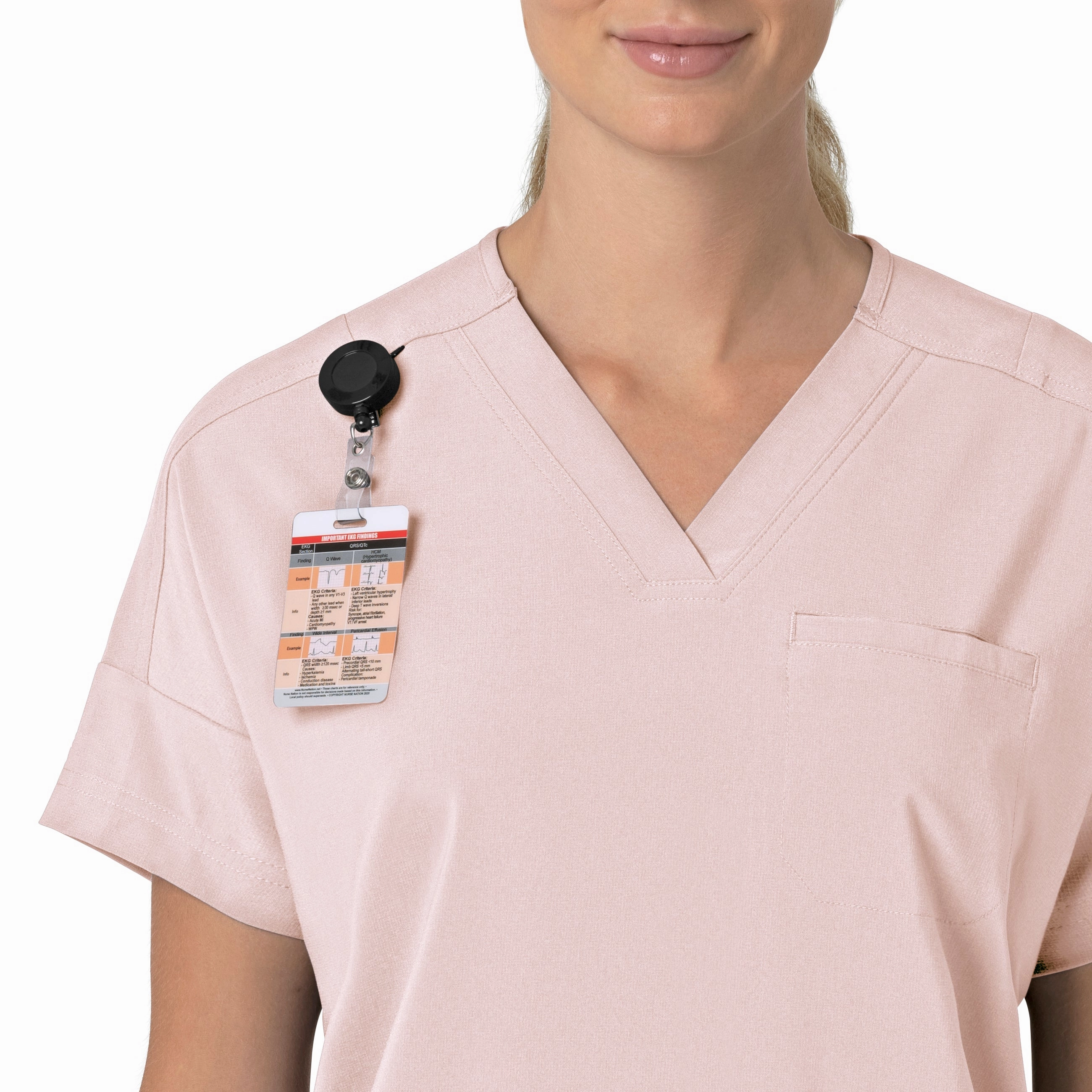 Carhartt Force Cross-Flex Women's Oversized V-Neck Scrub Top - Soft Rose