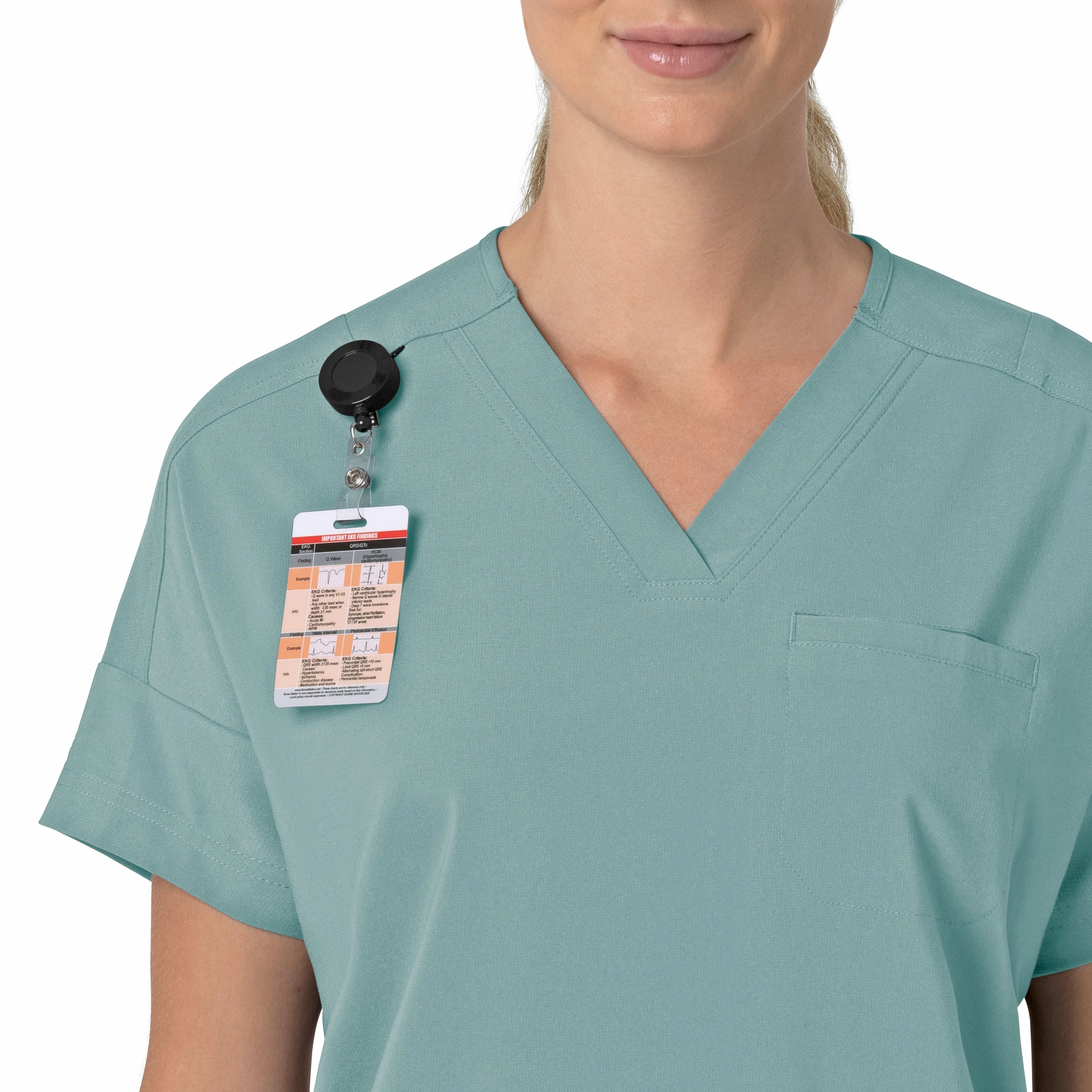 Carhartt Force Cross-Flex Women's Oversized V-Neck Scrub Top - Summer Blue