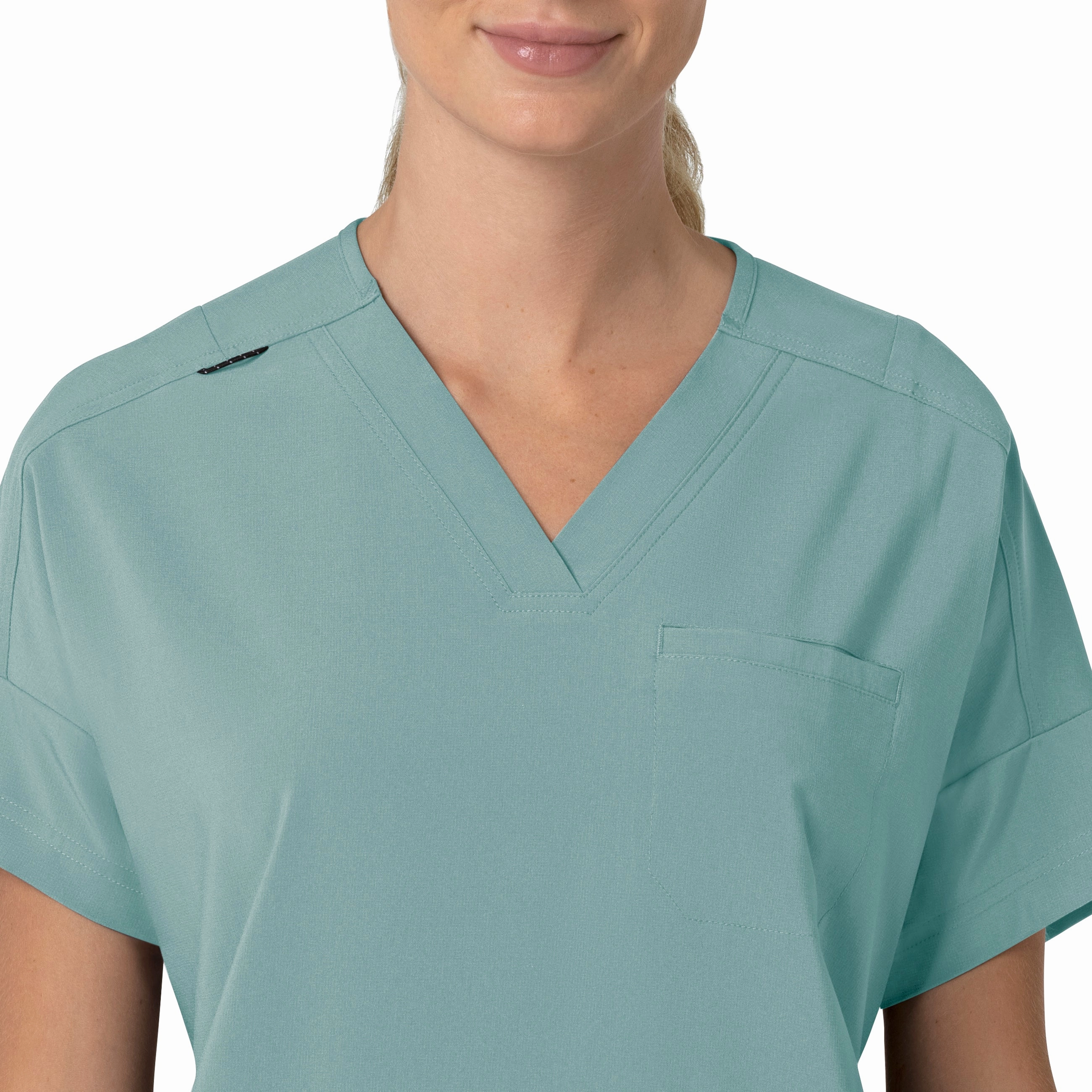 Carhartt Force Cross-Flex Women's Oversized V-Neck Scrub Top - Summer Blue