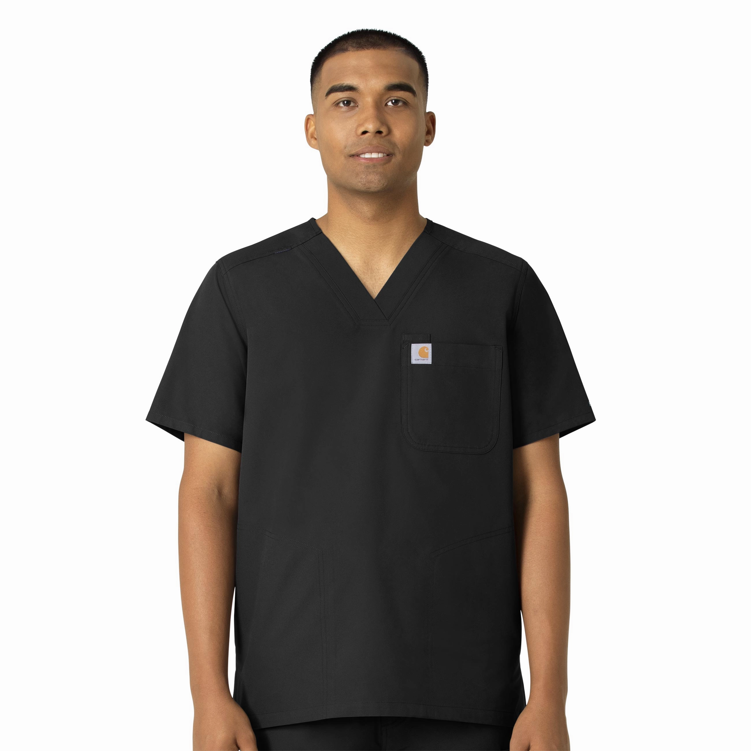Carhartt Force Essentials Men's V-Neck Shirttail Scrub Top - Black