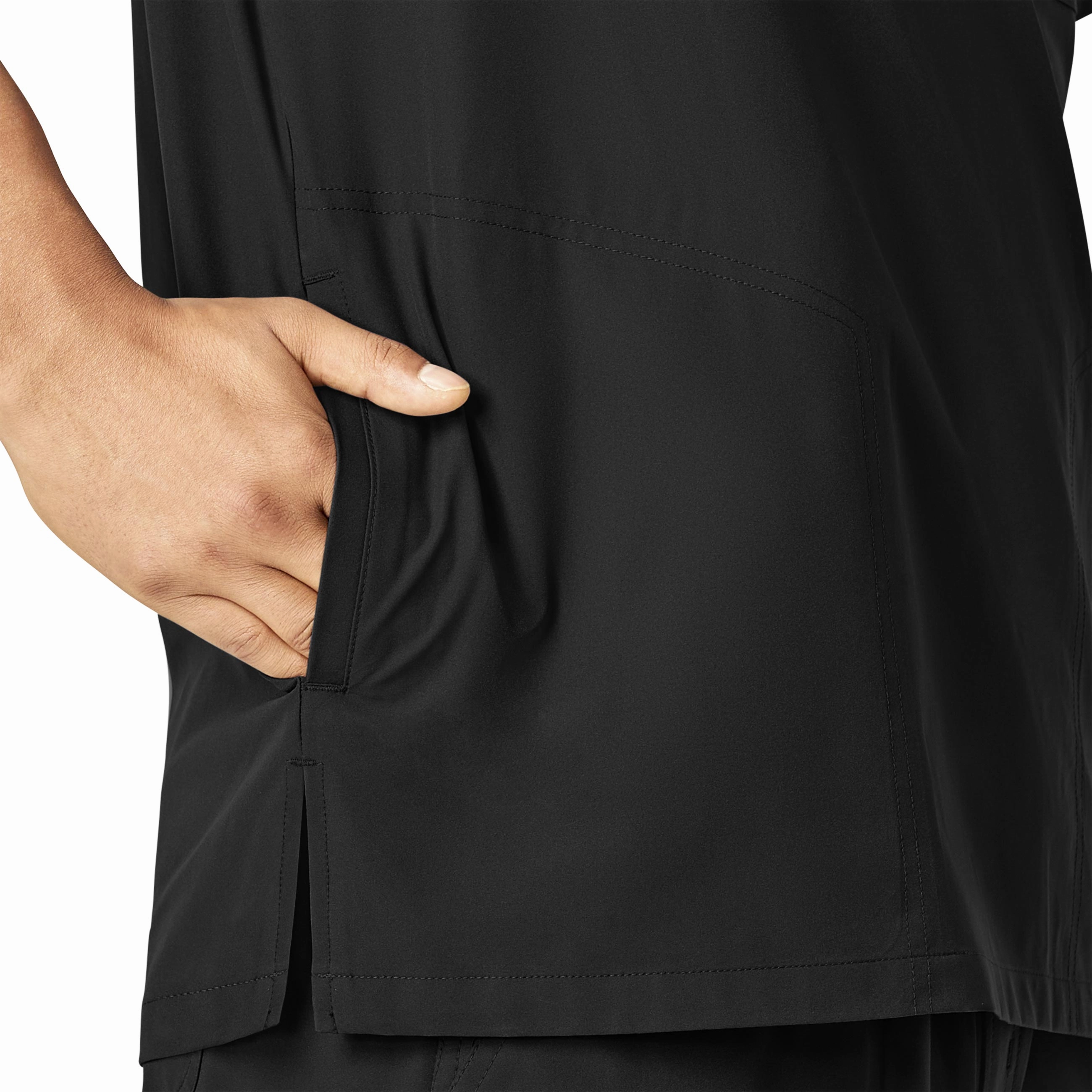 Carhartt Force Essentials Men's V-Neck Shirttail Scrub Top - Black