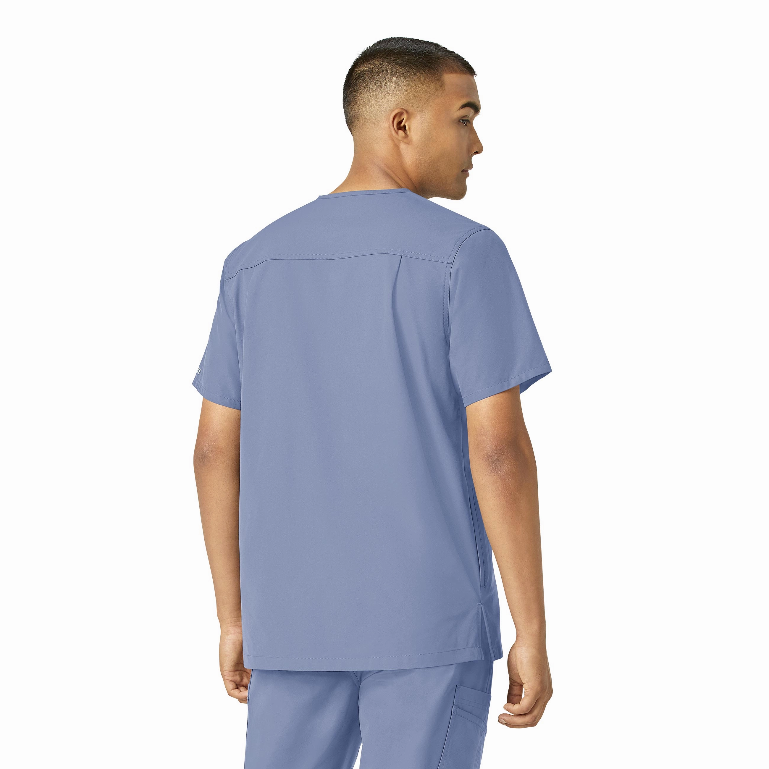 Carhartt Force Essentials Men's V-Neck Shirttail Scrub Top - Ceil Blue