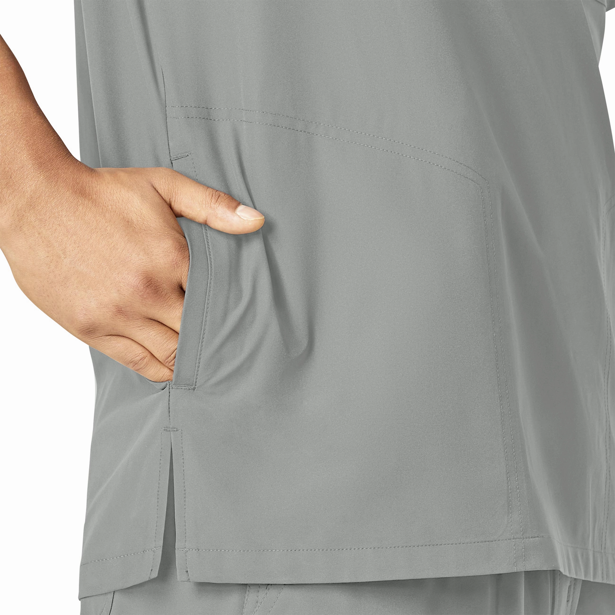 Carhartt Force Essentials Men's V-Neck Shirttail Scrub Top - Grey