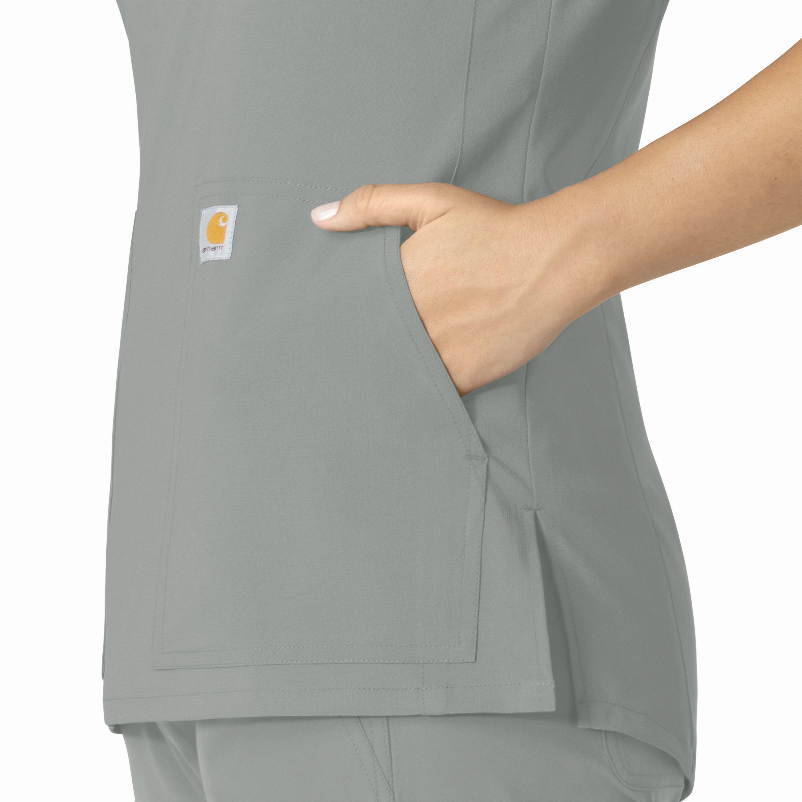 Carhartt Force Essentials Women's Notch Neck Tunic Scrub Top - Grey