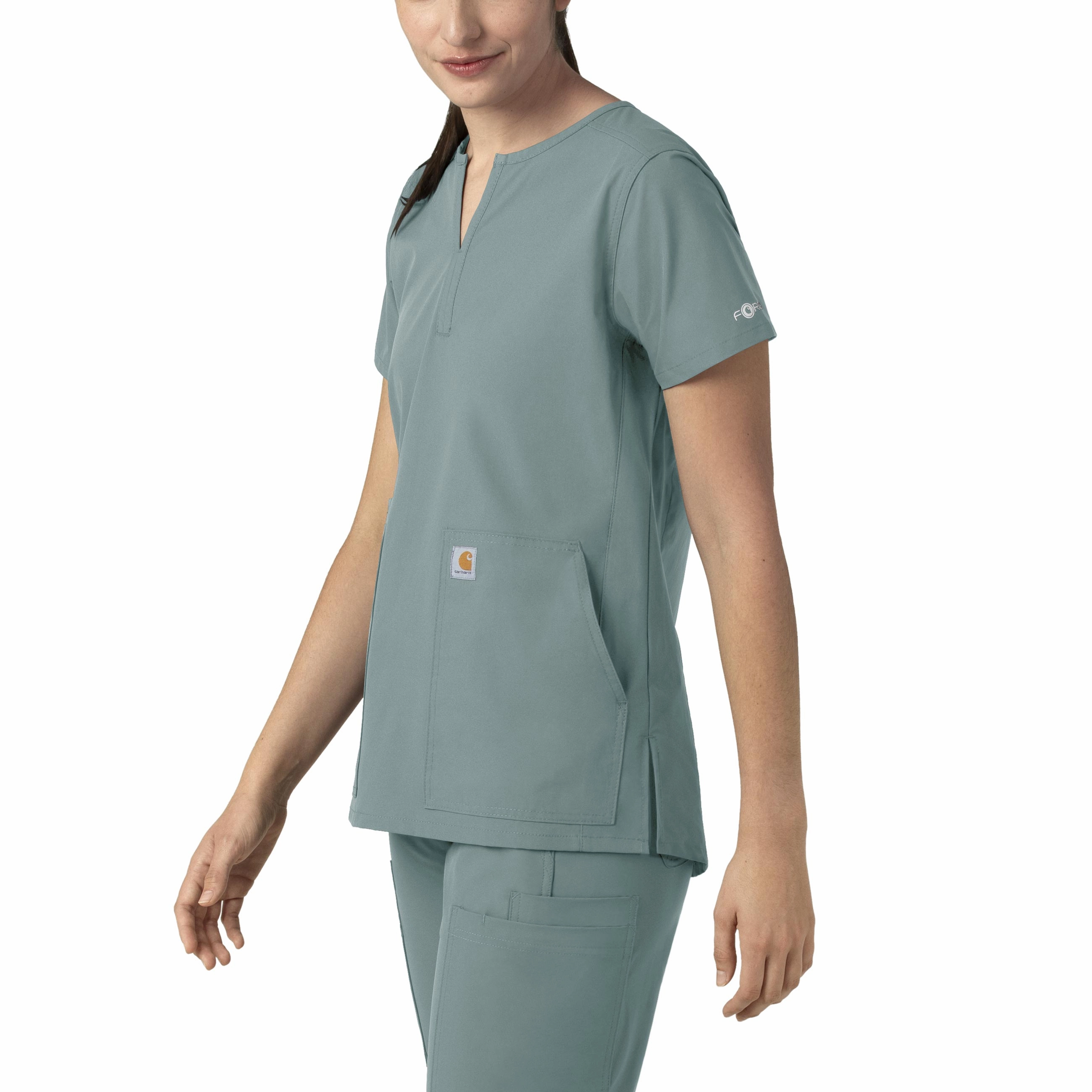 Carhartt Force Essentials Women's Notch Neck Tunic Scrub Top - Summer Blue