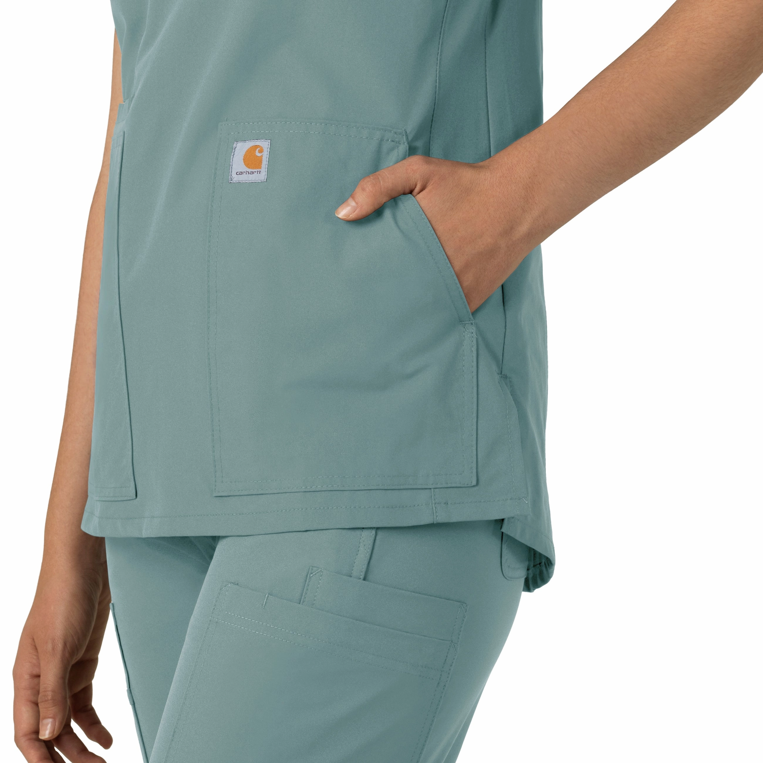 Carhartt Force Essentials Women's Notch Neck Tunic Scrub Top - Summer Blue