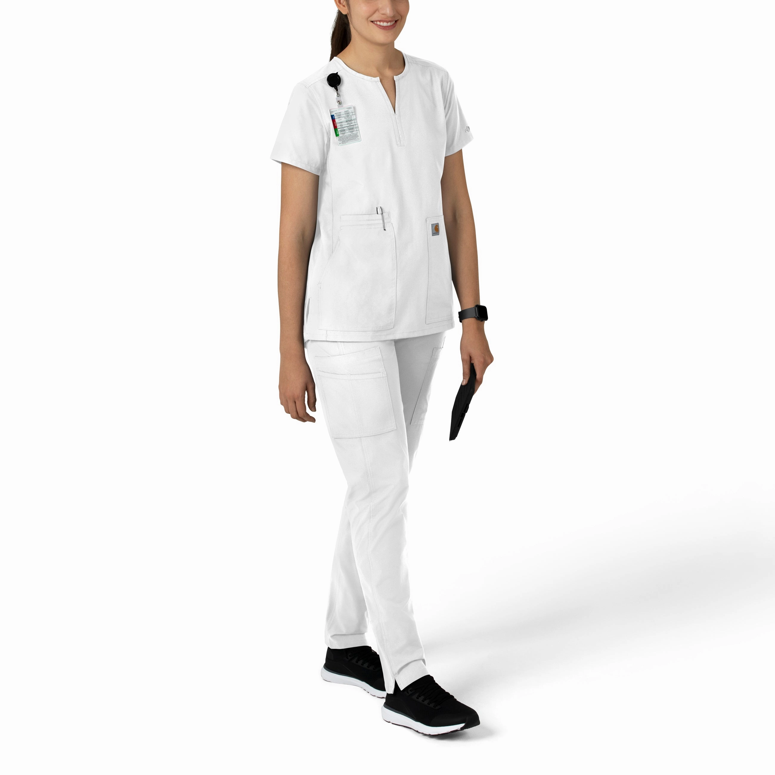 Carhartt Force Essentials Women's Notch Neck Tunic Scrub Top - White