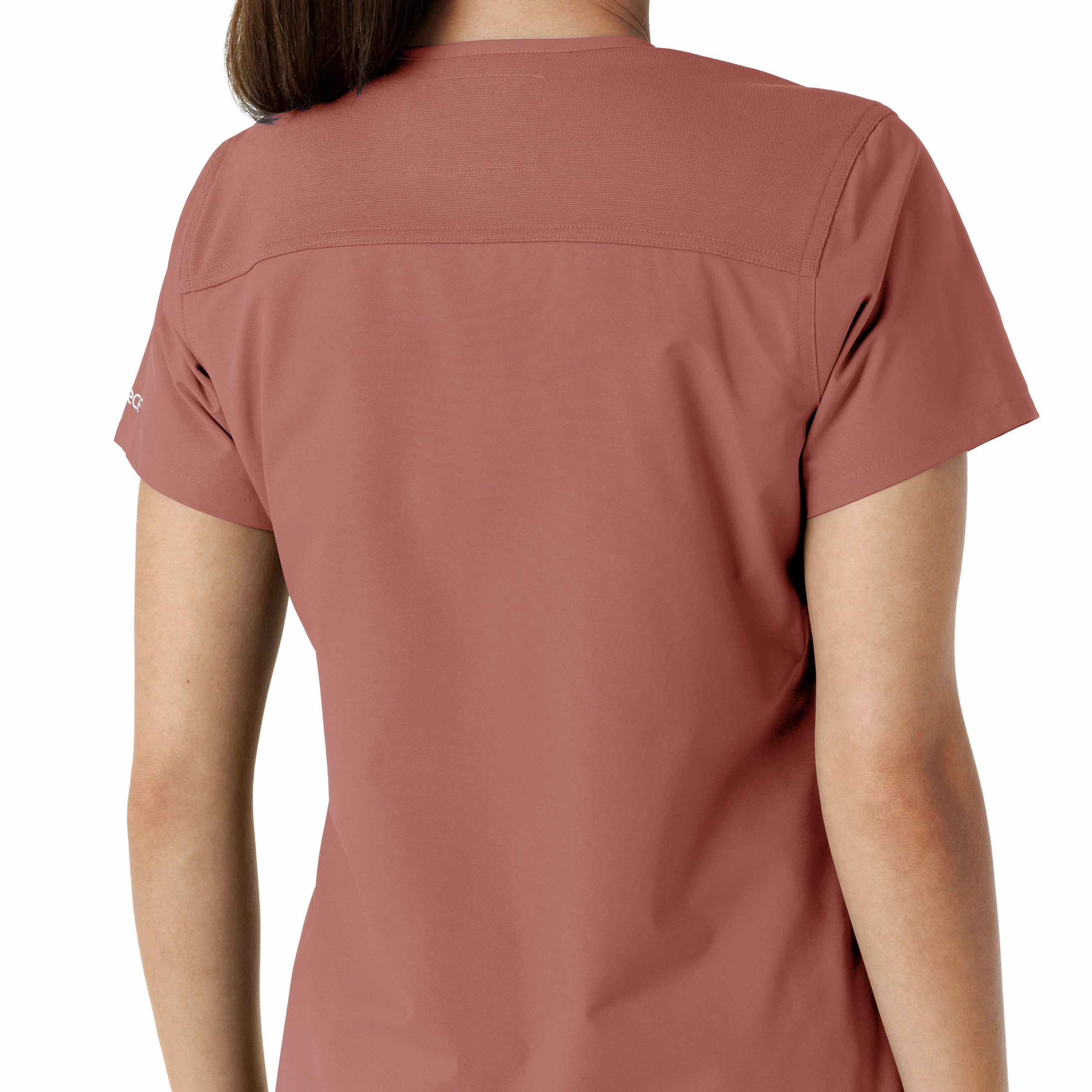 Carhartt Force Essentials Women's V-Neck Knit Panel Scrub Top - Wildrose