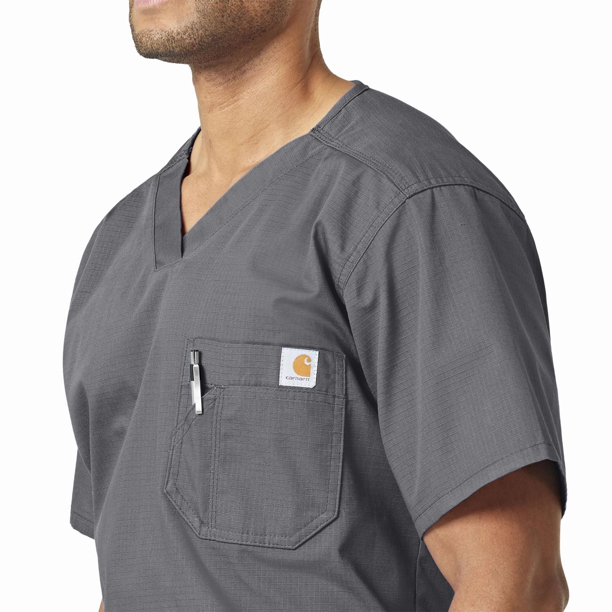Carhartt Ripstop Men's Utility Scrub Top - Pewter