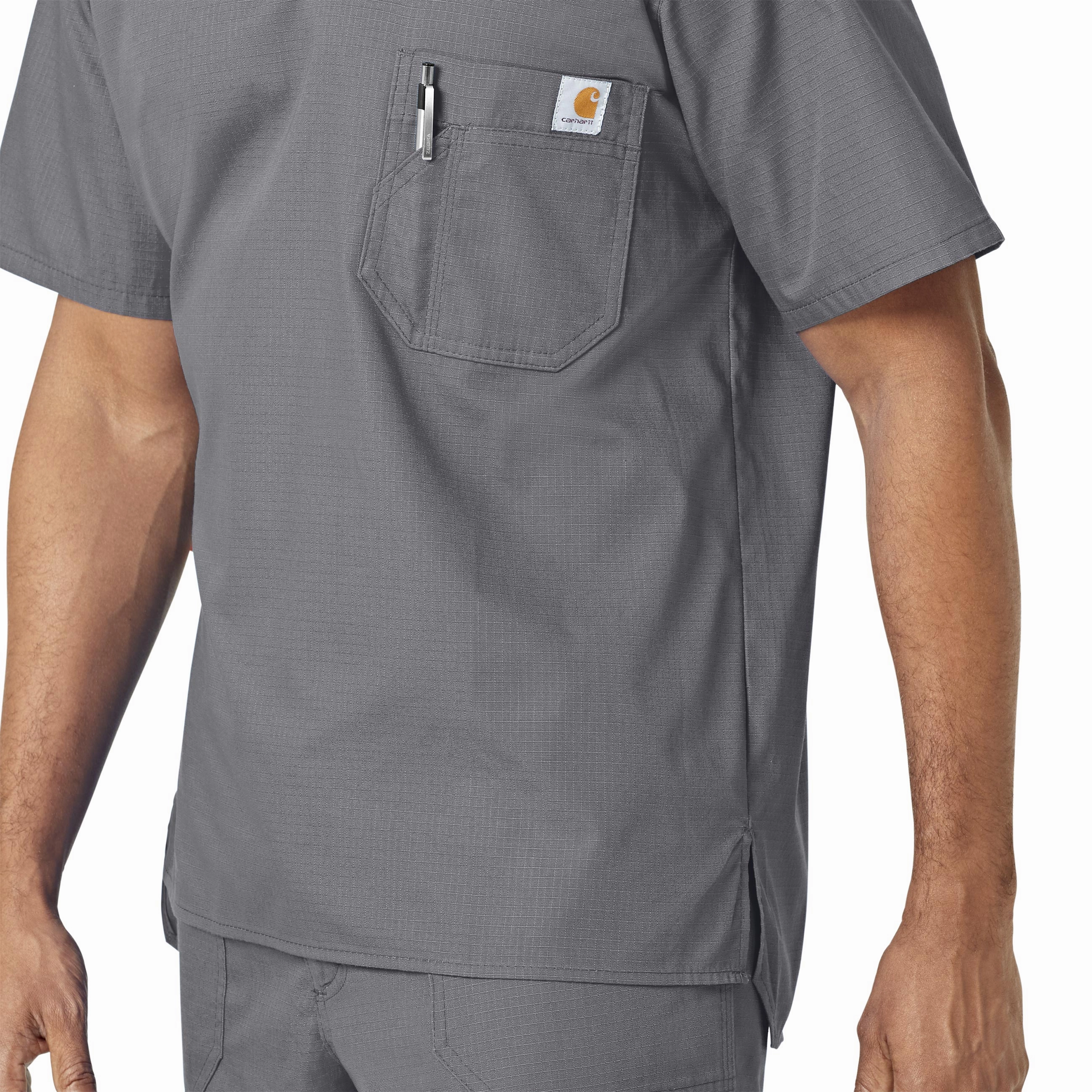 Carhartt Ripstop Men's Utility Scrub Top - Pewter