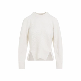 Chevron Ivory Cashmere Pullover