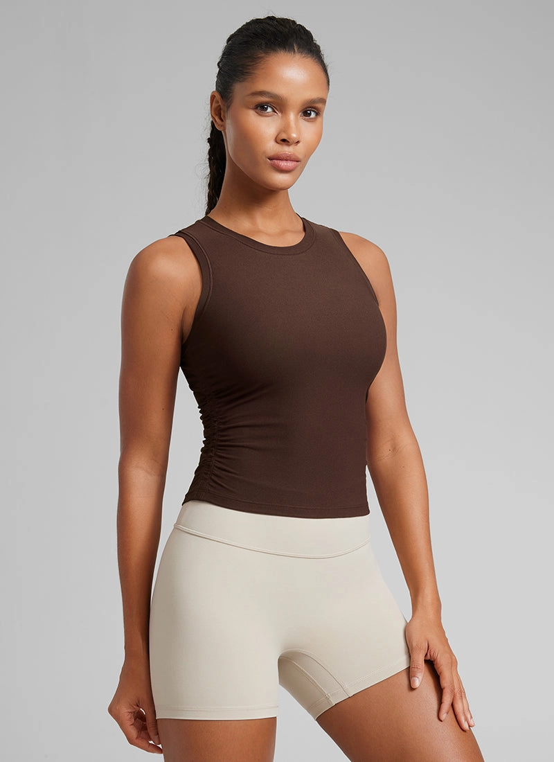Cloudweight High Neck Ruched Tank Tops