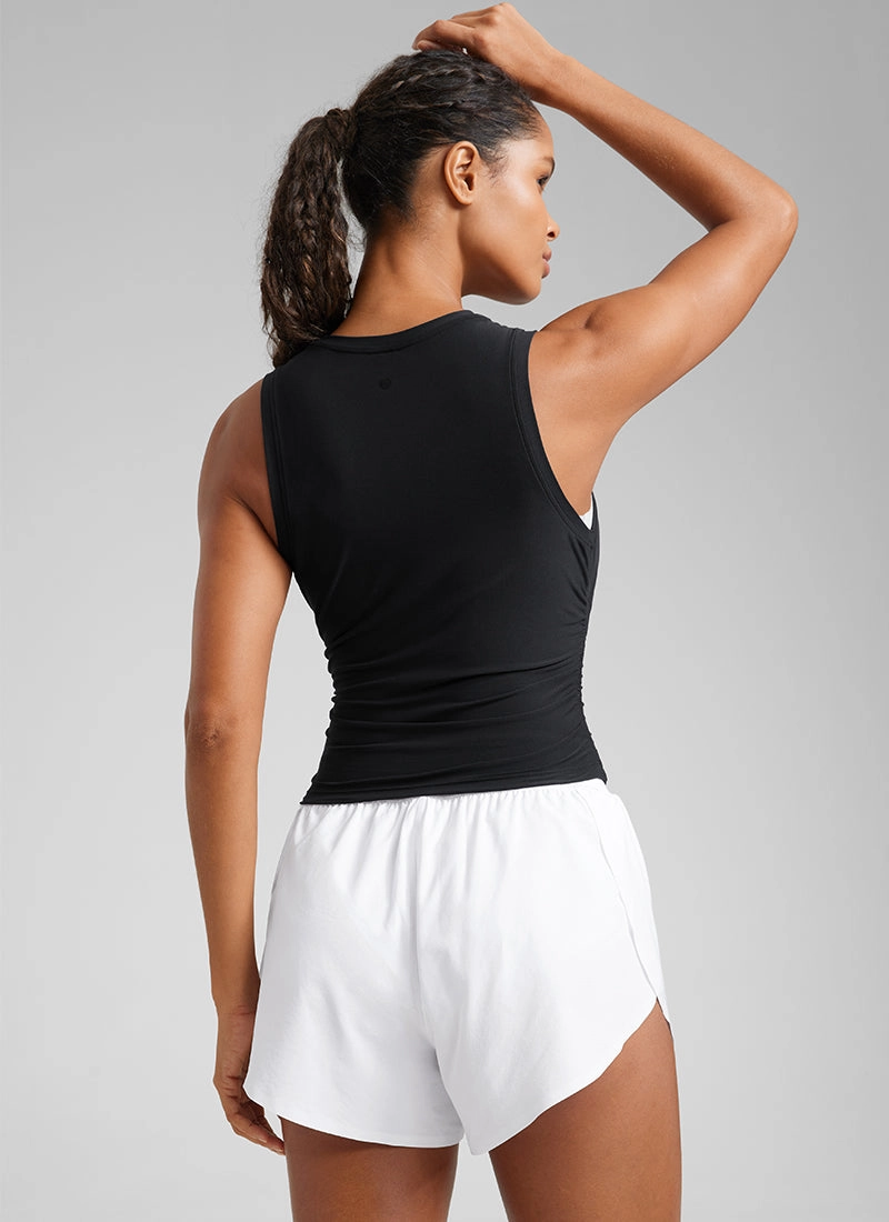 Cloudweight High Neck Ruched Tank Tops
