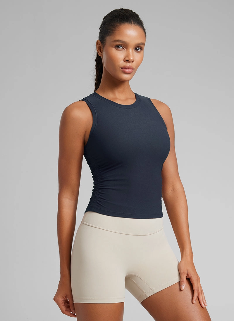 Cloudweight High Neck Ruched Tank Tops