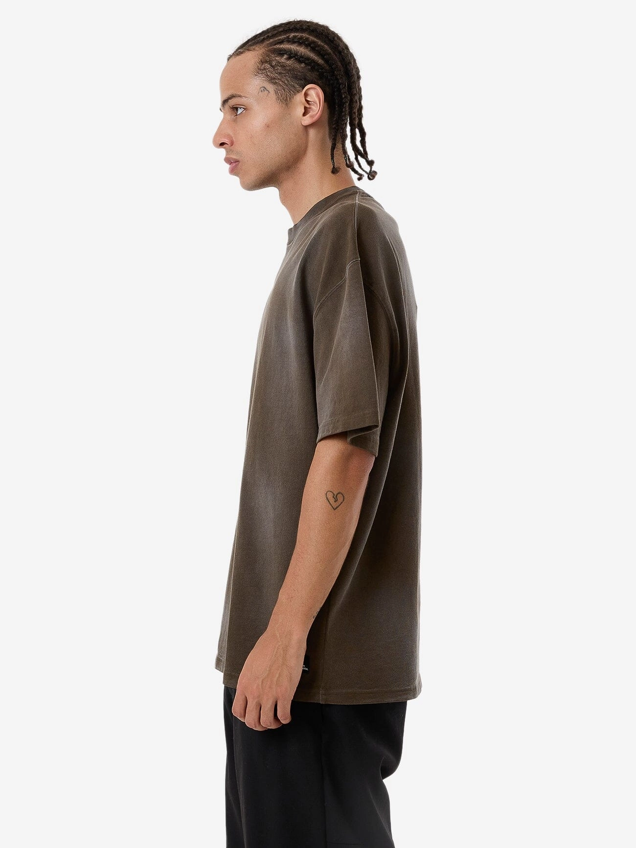 Cortex Worn Box Fit Oversize Tee - Faded Tarmac