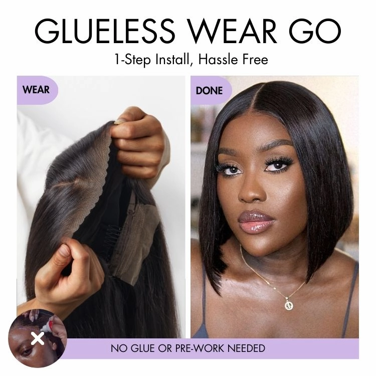Crazy Wednesday | Luvme All-Day Comfort™ Wig Silky Blunt Cut Bob Glueless 7x6 Closure HD Lace Wig Pre-Cut Lace