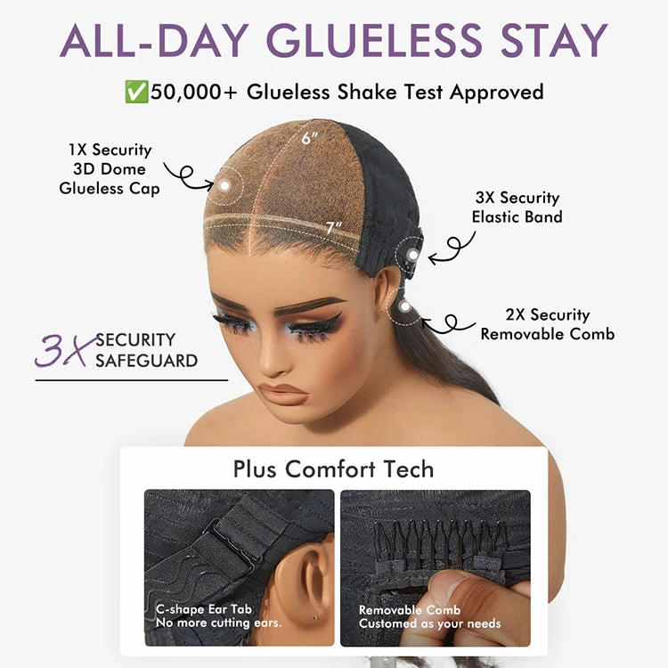 Crazy Wednesday | Luvme All-Day Comfort™ Wig Silky Blunt Cut Bob Glueless 7x6 Closure HD Lace Wig Pre-Cut Lace